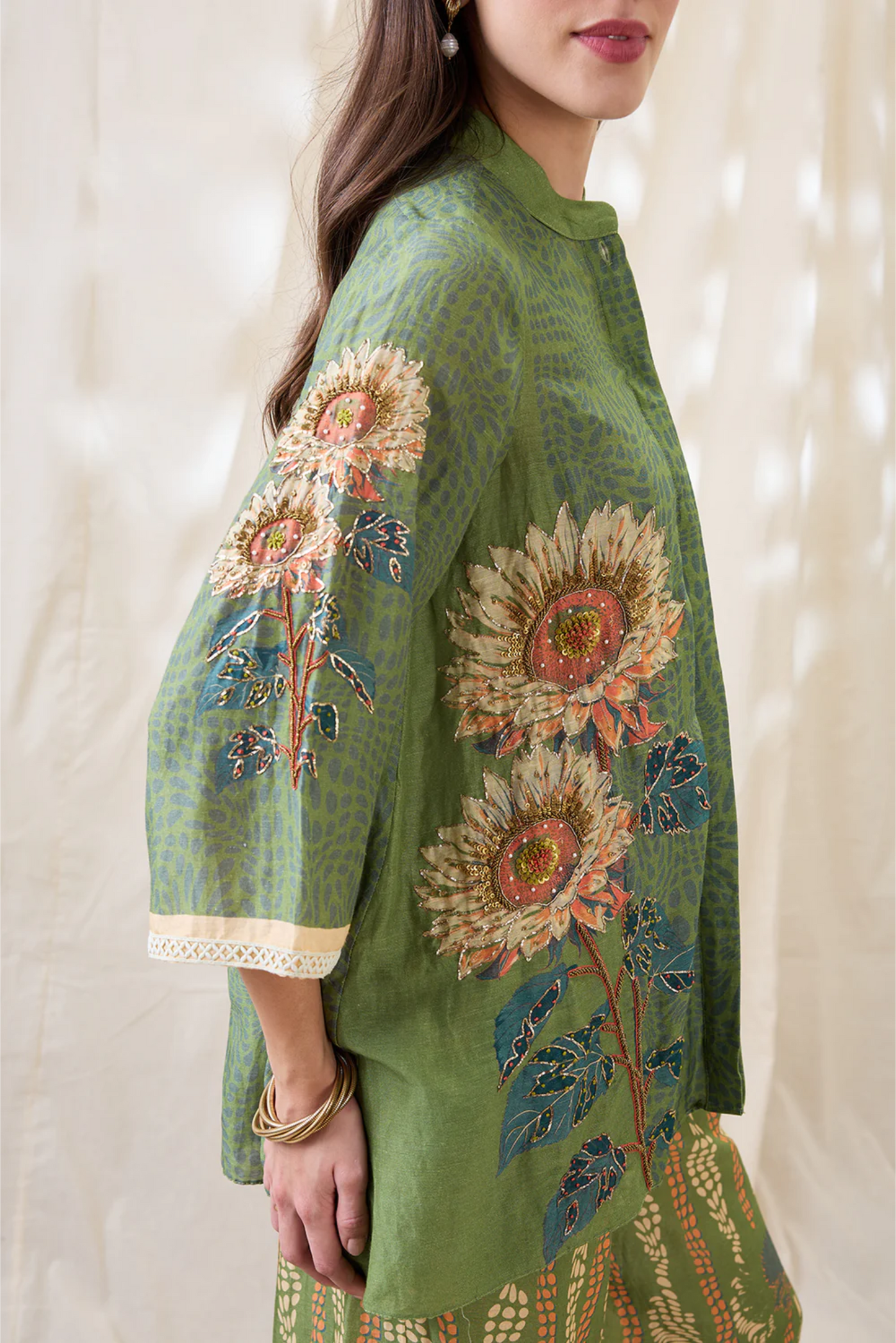 Ravya Embroidered Co-ord Set (Green)