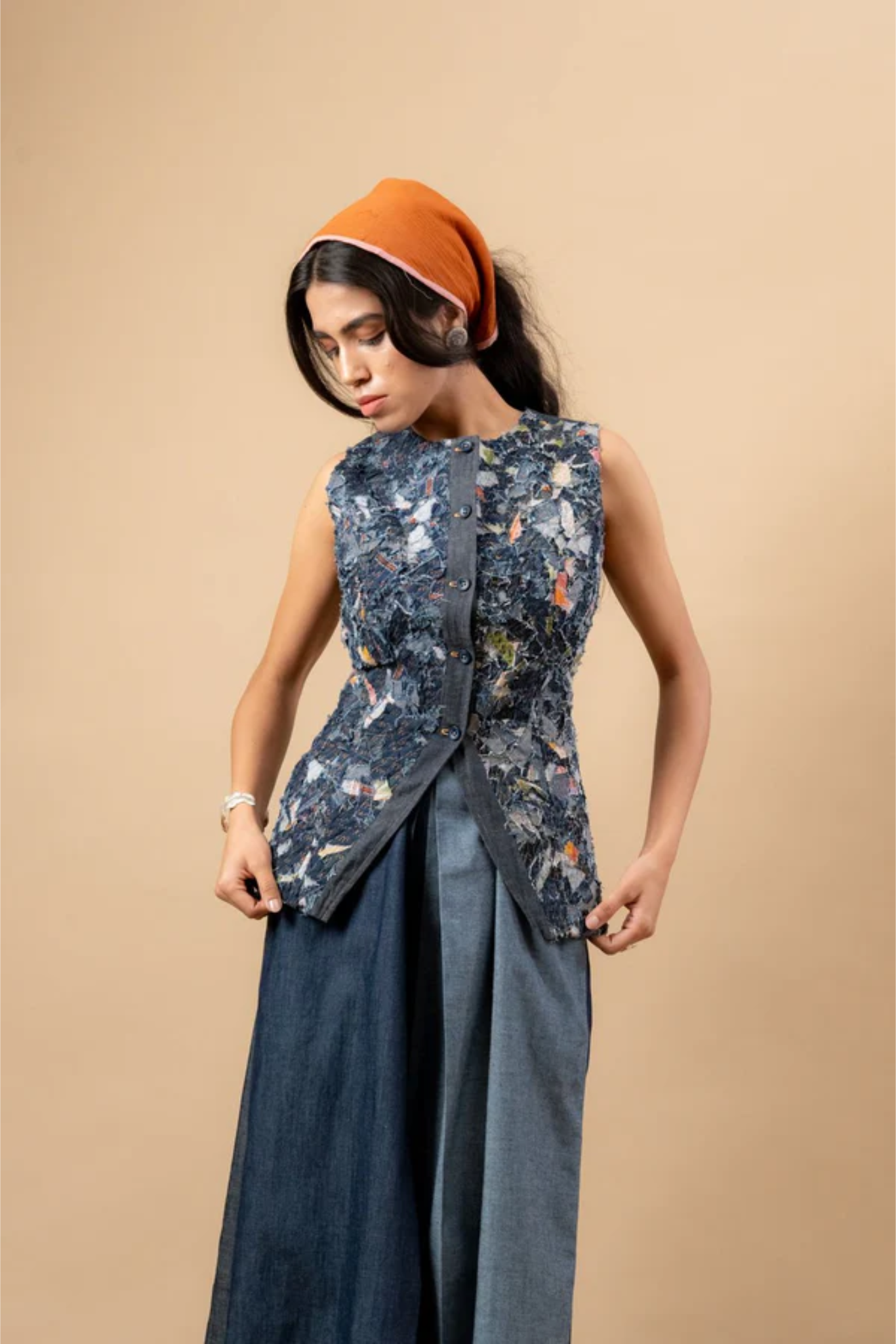 IDA UPCYCLED DENIM WAISTCOAT
