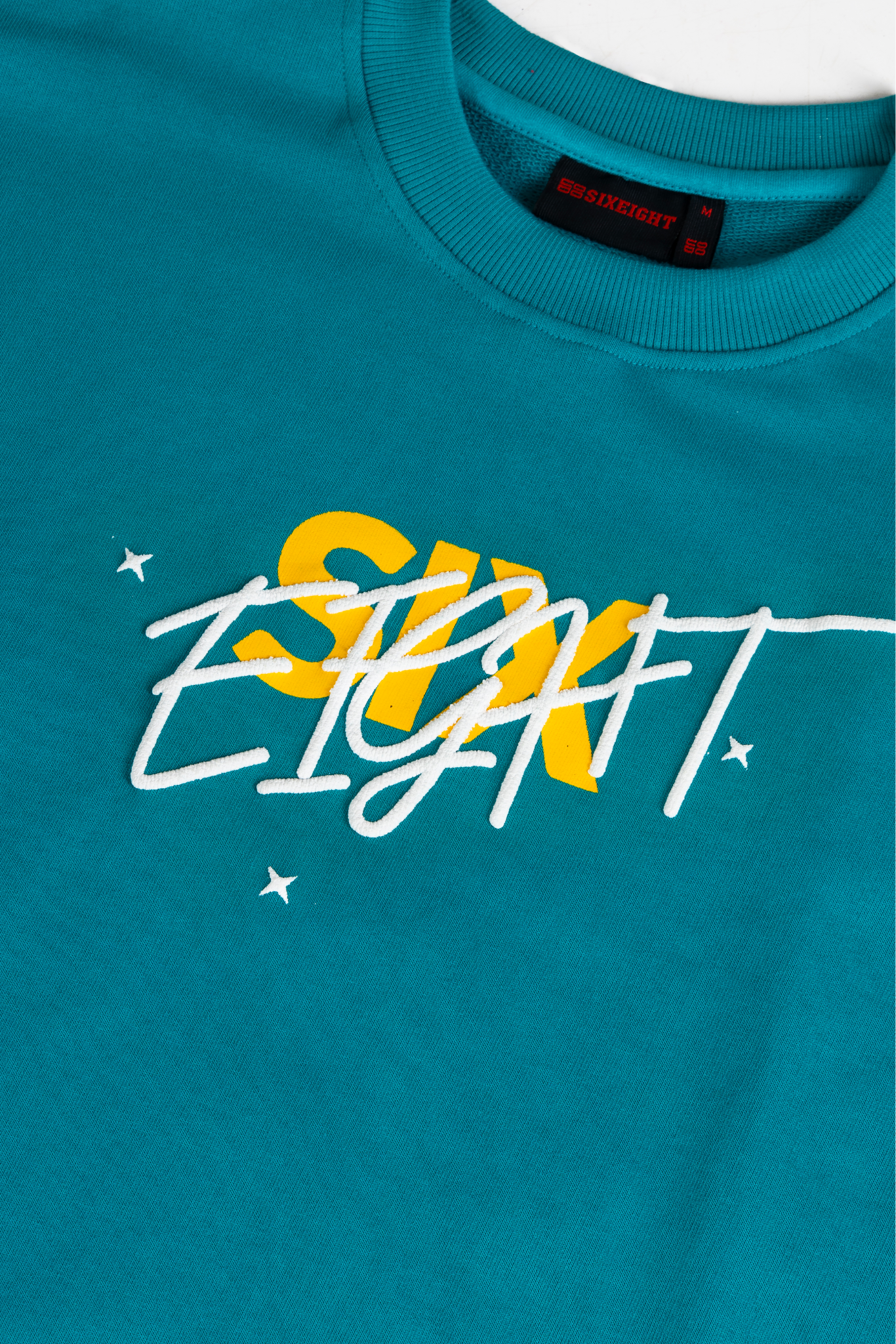 Unveiled Oversized Teal Blue French Terry Cotton Sweatshirt