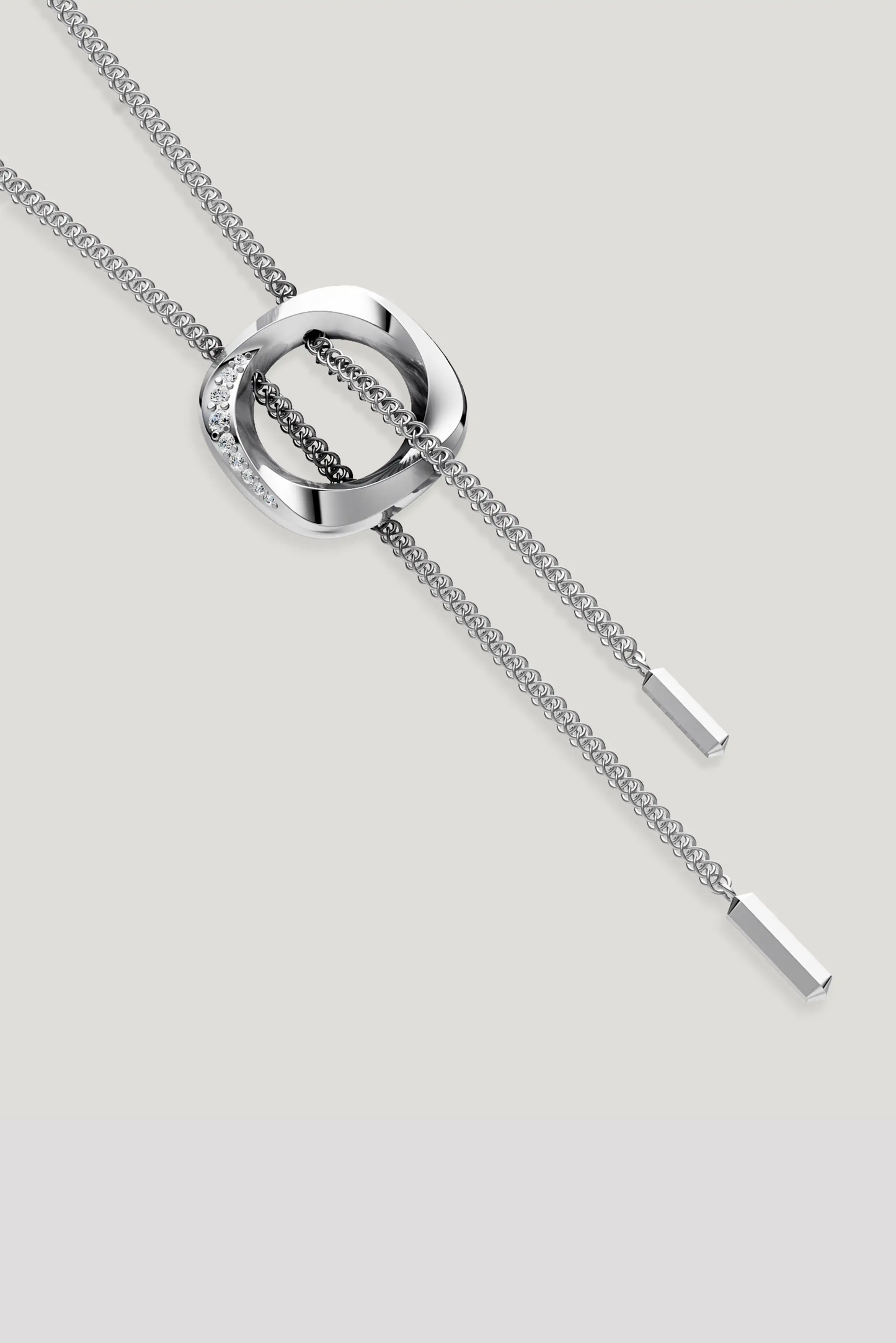 Squircle Bolo Necklace In Sterling Silver