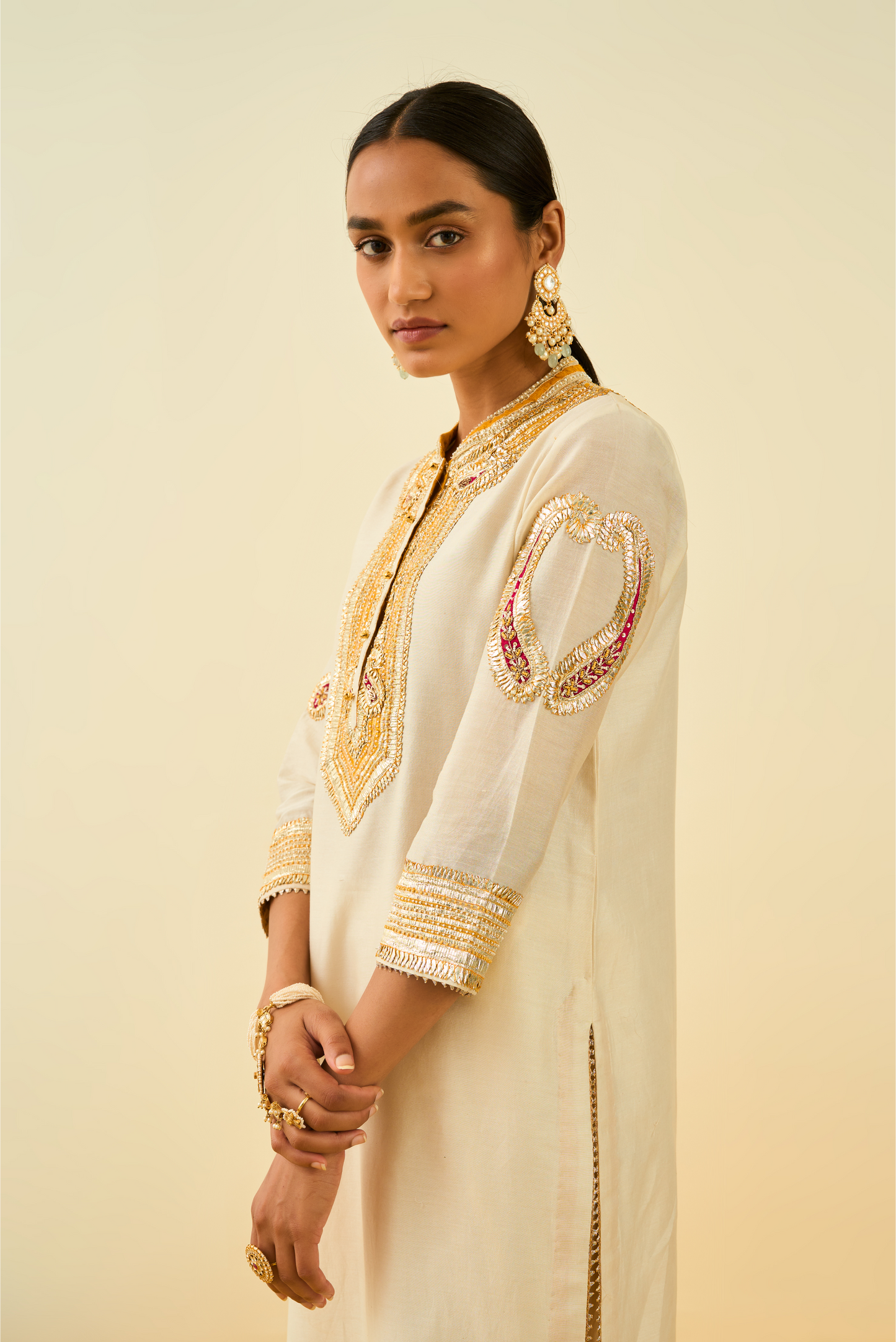 Aliyah Kurta With Palazzo Daisy Ivory