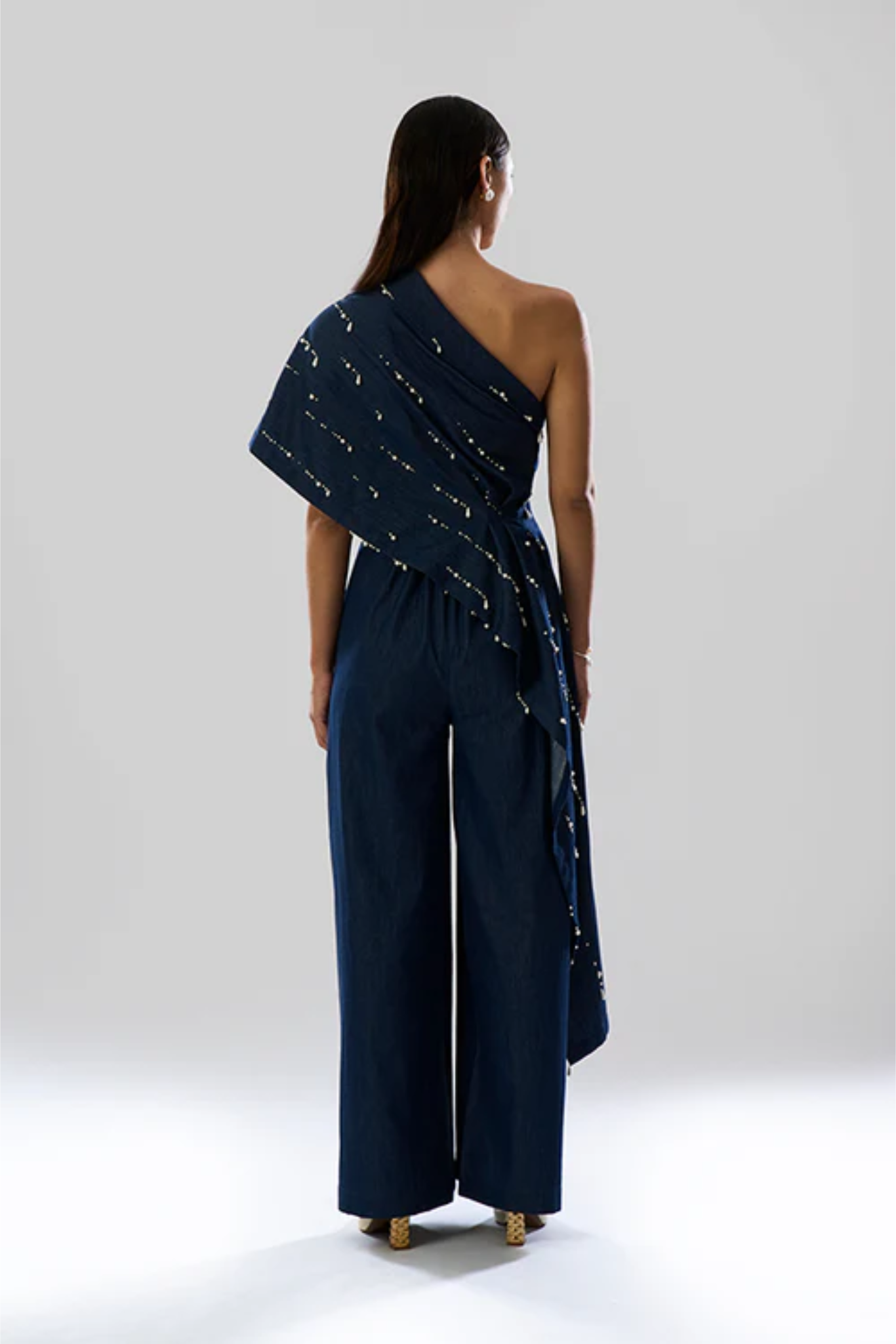 Pearlfall Asymmetric Denim Top