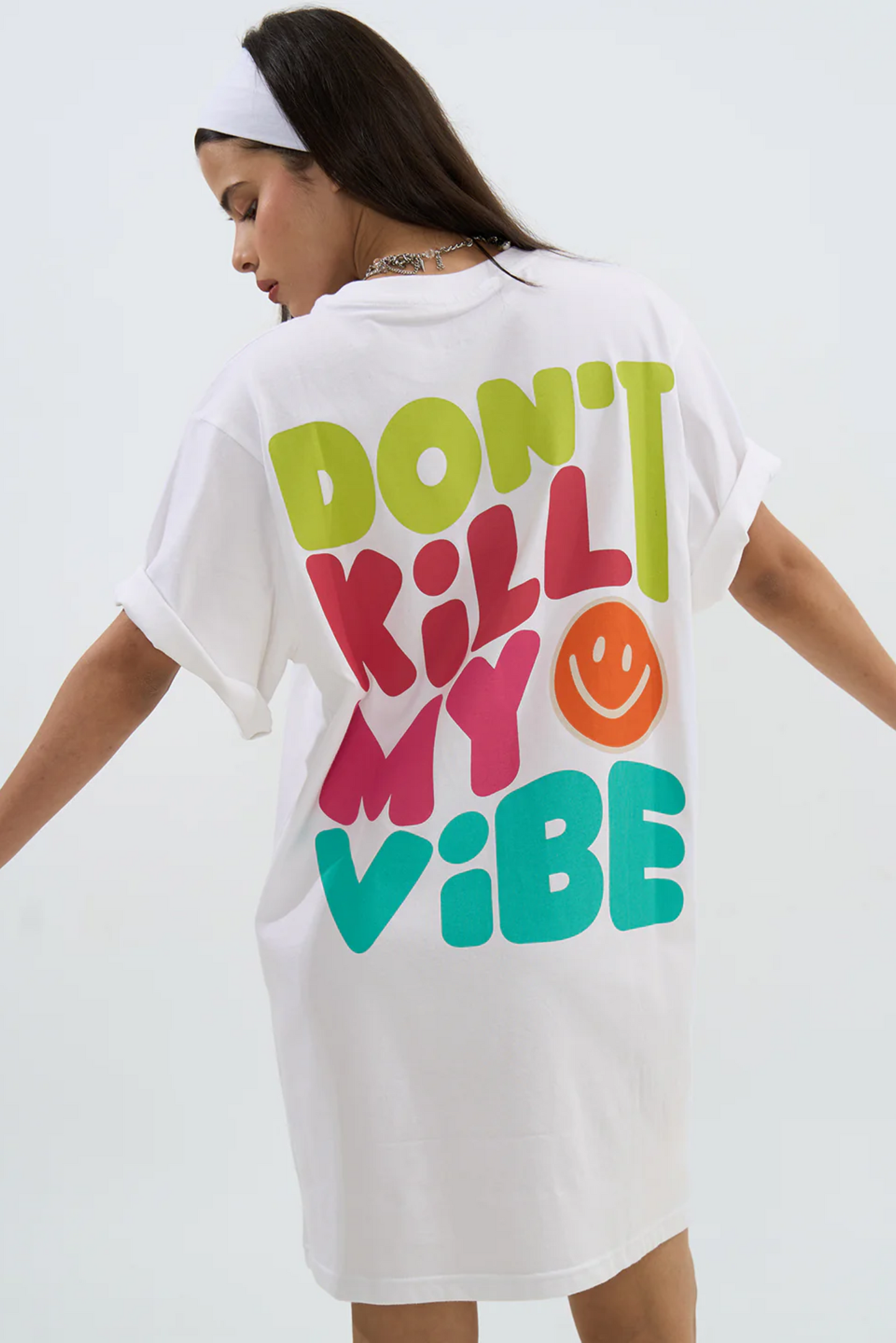 The Vibe T-Dress - White