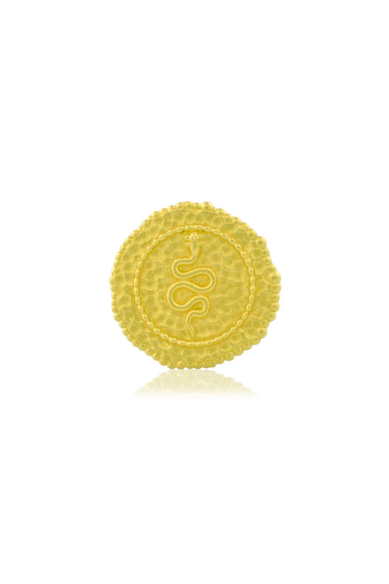 Textured Snake Coin Shape Ring