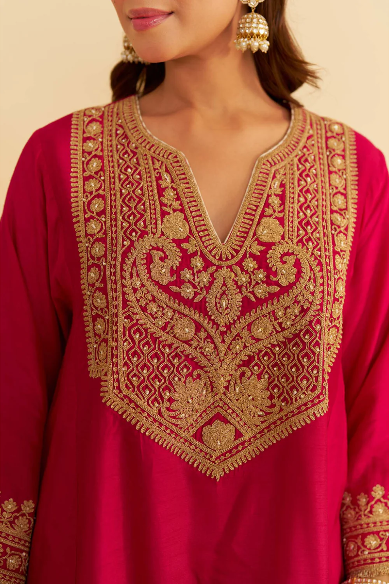 Mehza - Hotpink Short Chauga With Salwar and Dupatta