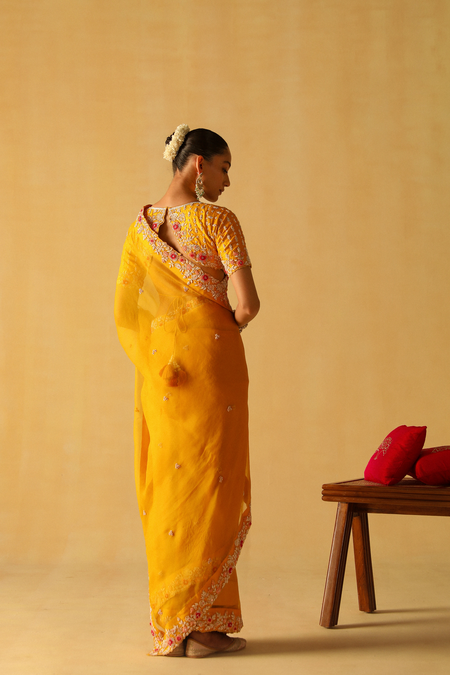 Afsa - Mustard Saree Set