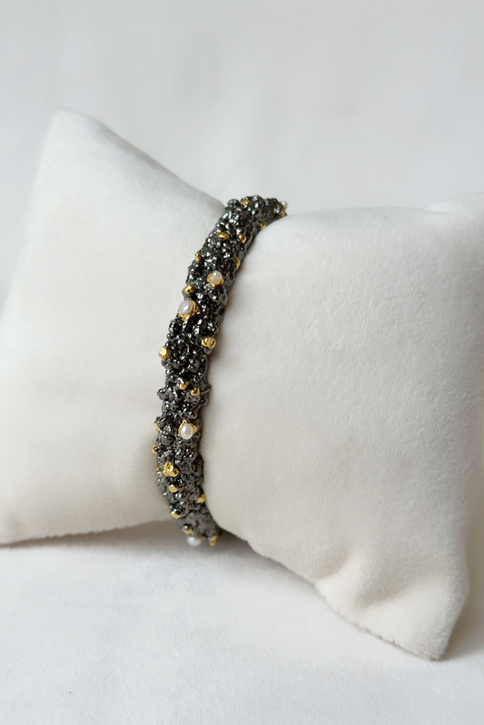 Constellation Bangle Meteorite Black and Gold