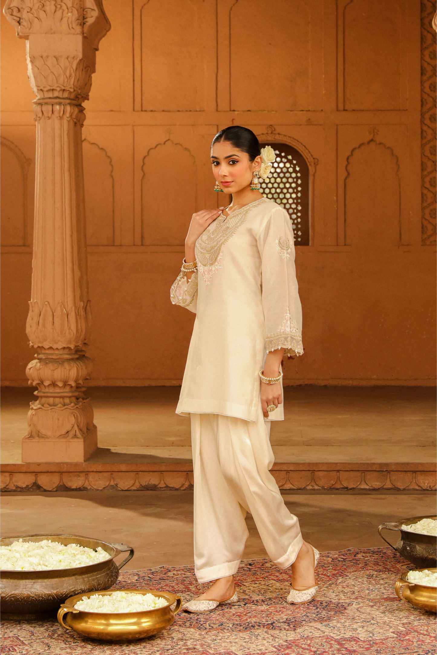 Ashira Short kurta with salwar - Daisy Ivory