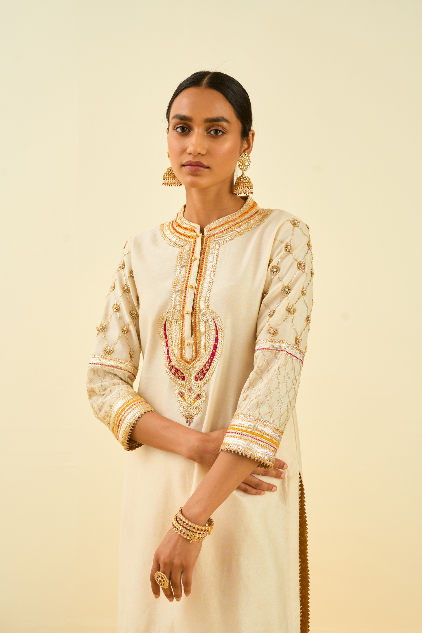 Aminah Kurta With Dhoti - Daisy Ivory