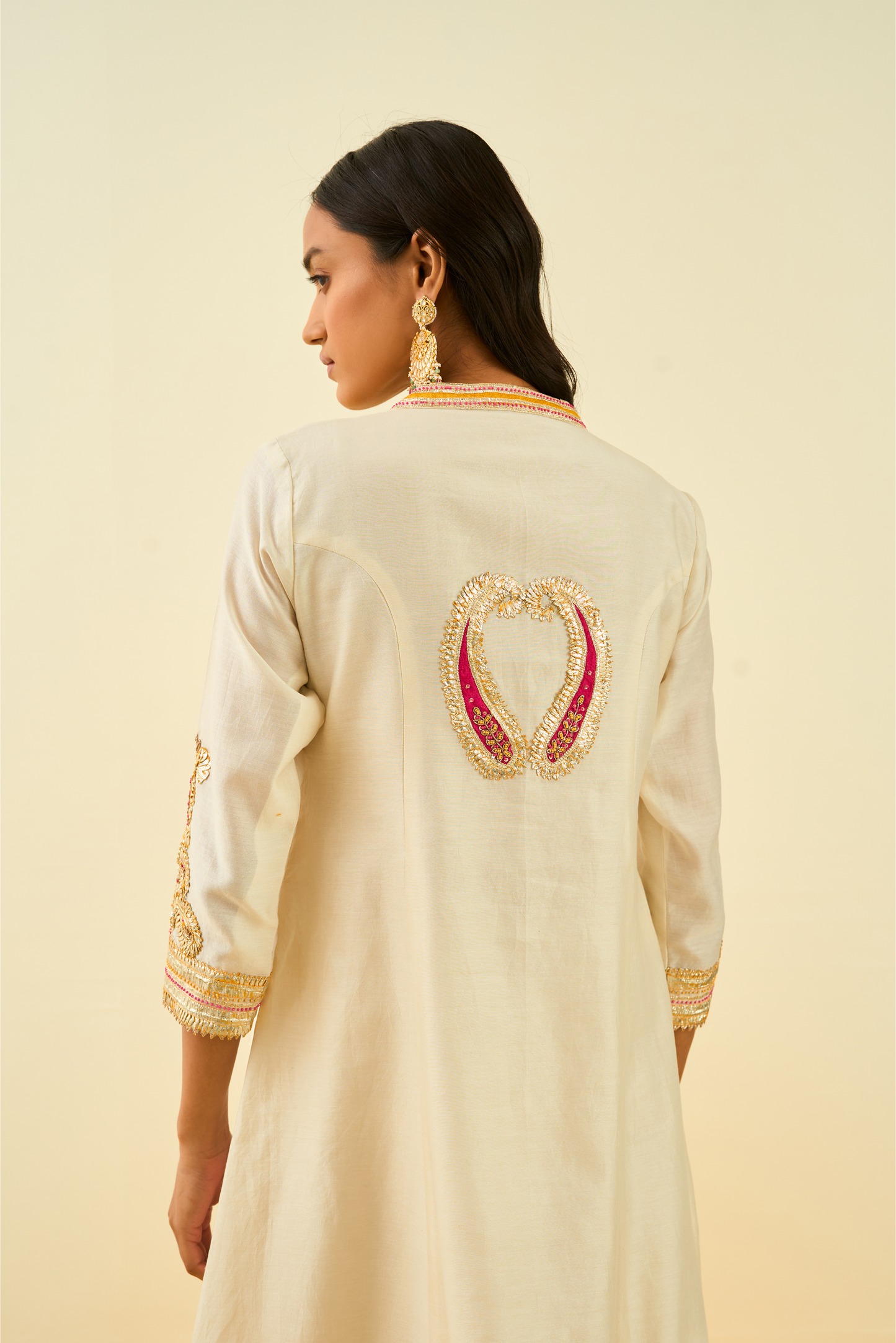 Sadirah Kurta with Salwar and Dupatta - Daisy Ivory