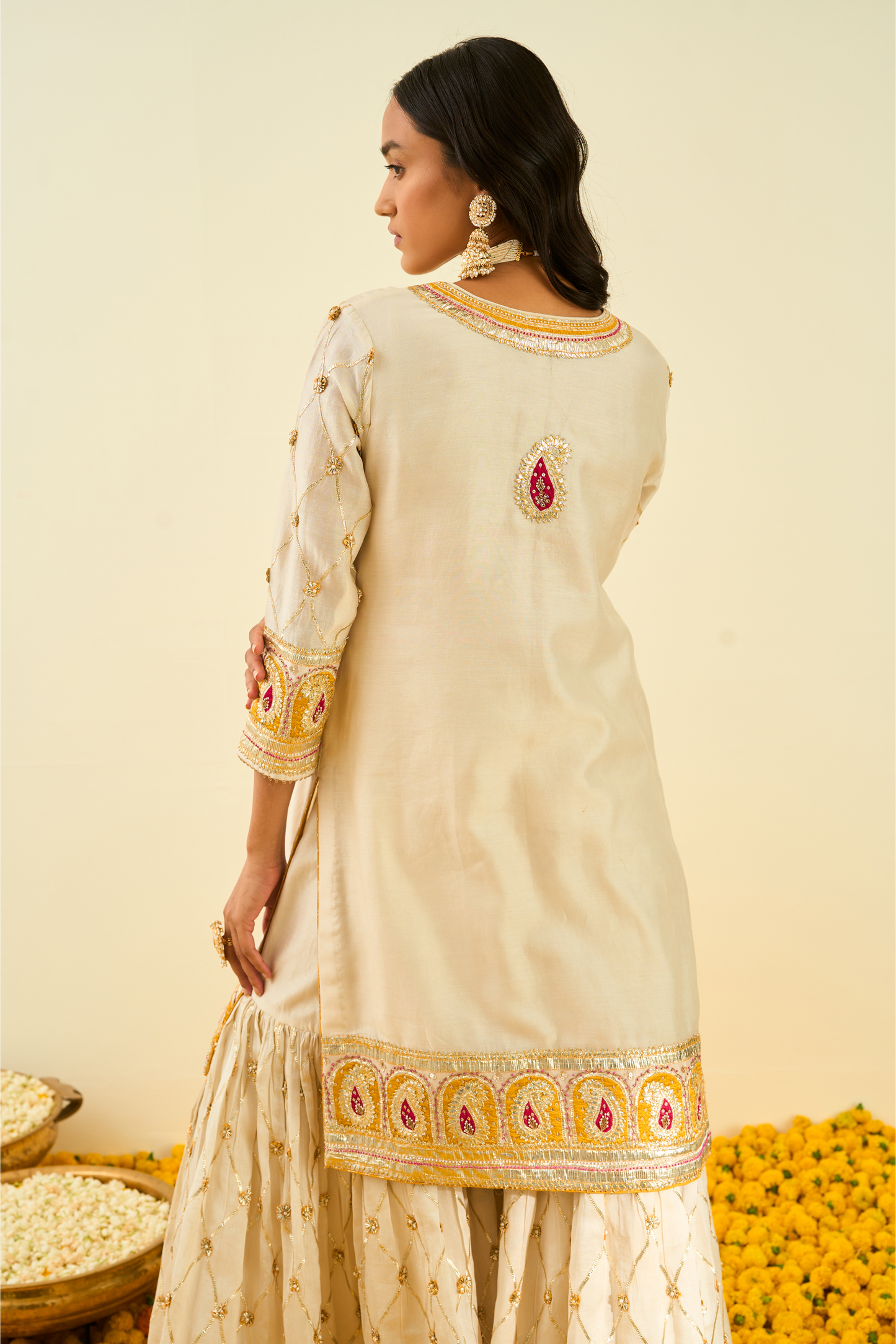 Shabina Kurta with Garara and Dupatta - Daisy Ivory