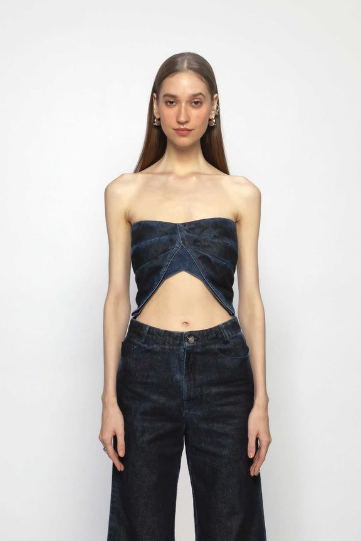 Butterfly Drape Denim Top