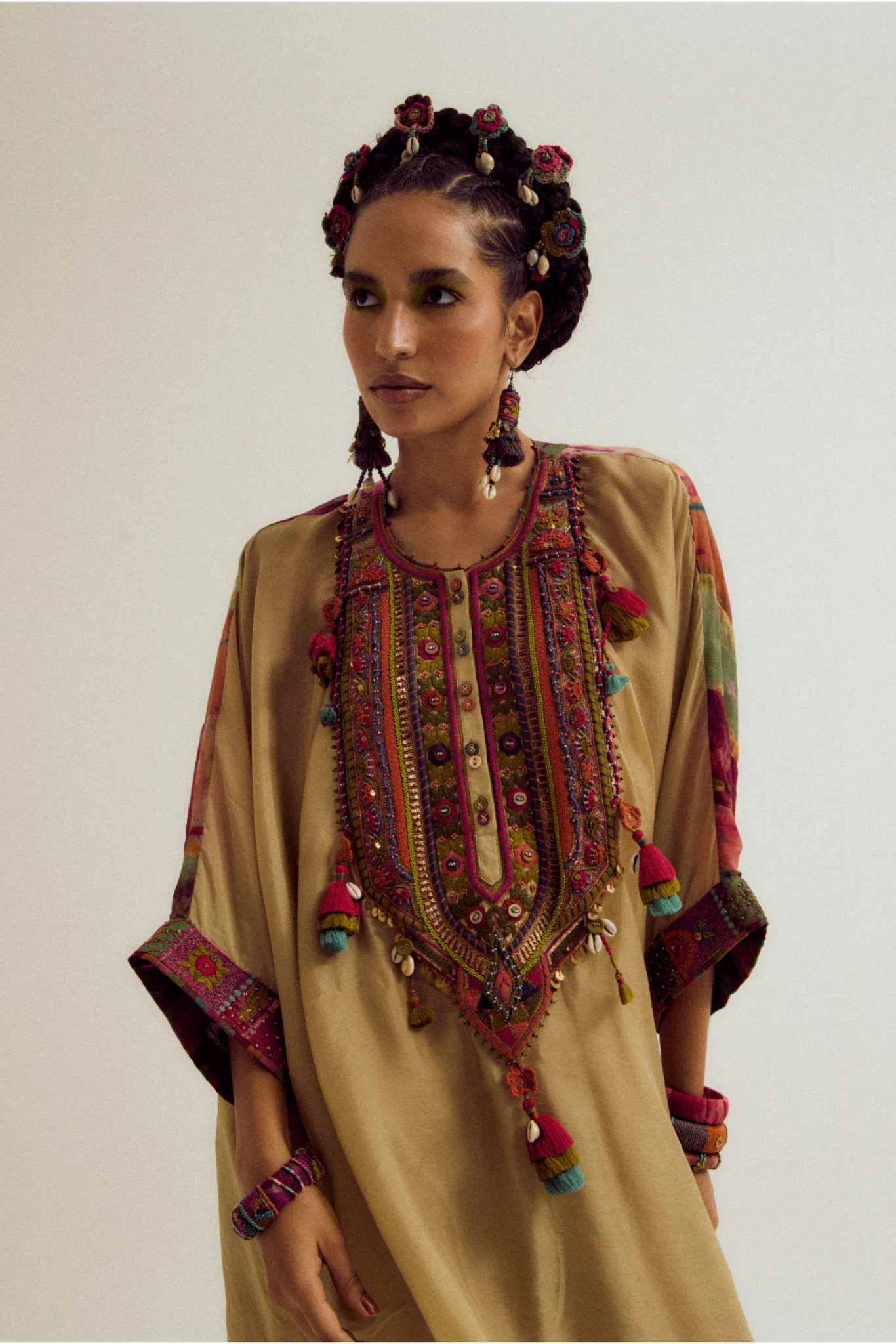 Zinnia Kaftan Shirt with Dhoti Pants