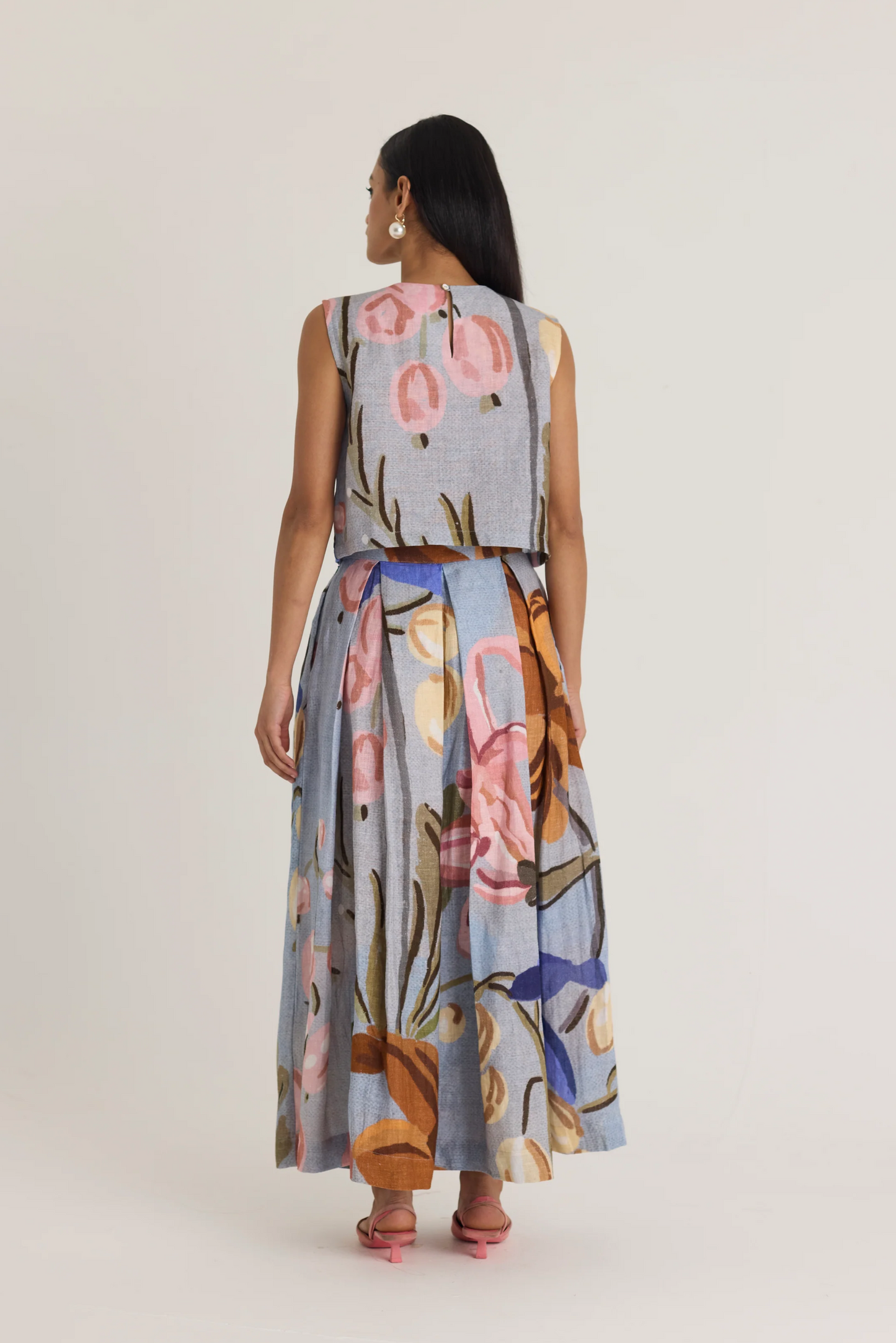 Nico Linen Top & Skirt Set