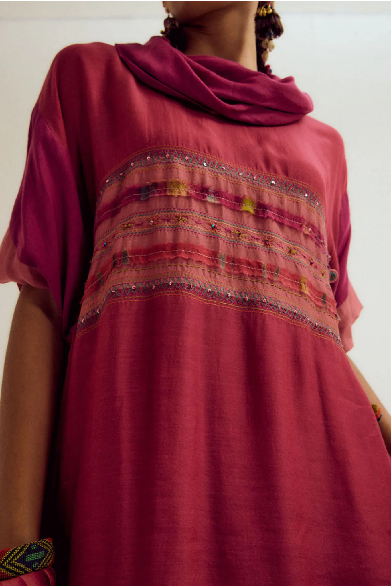 Plumeria Co-ord Set- Fuchsia/Peach