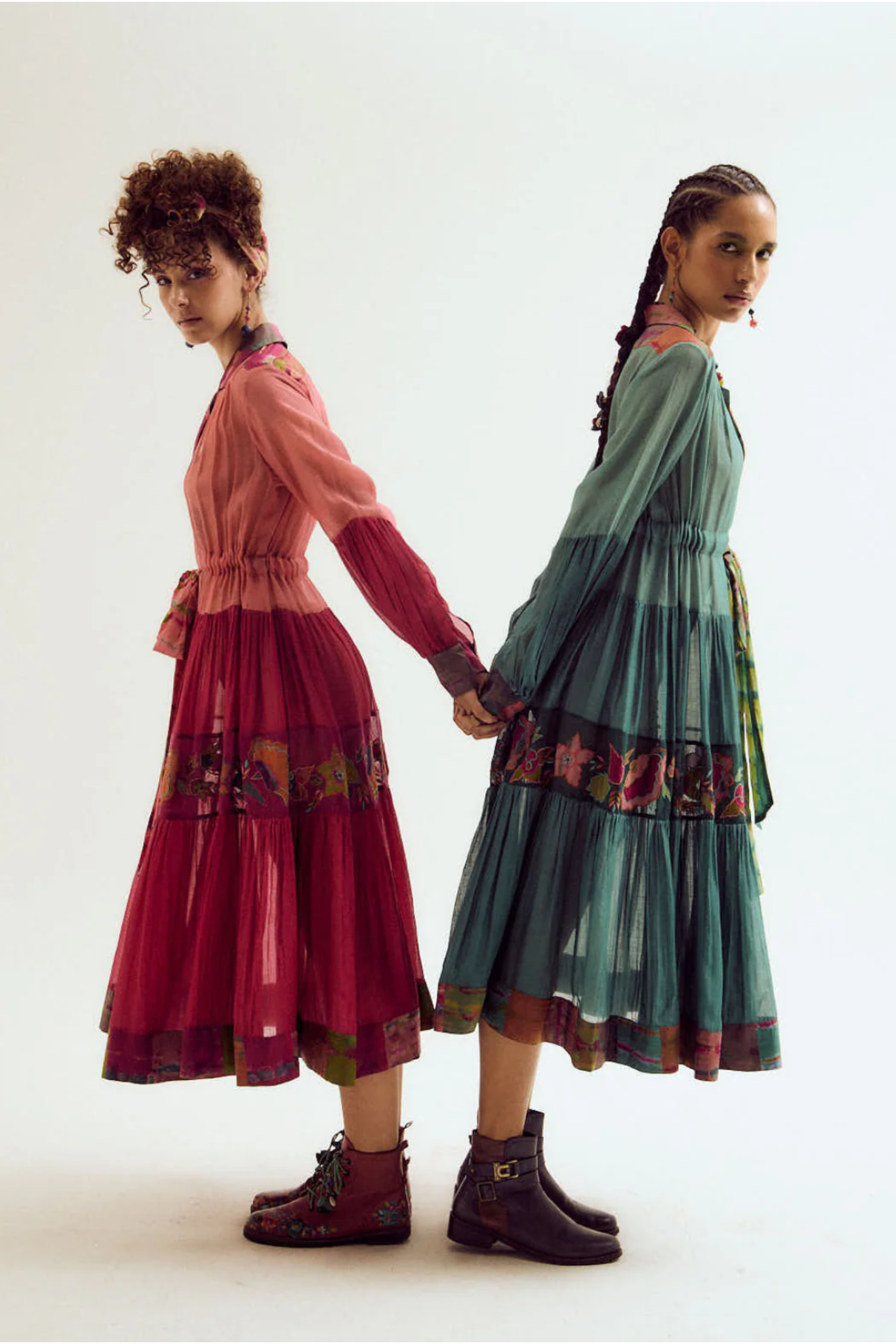 Wisteria Dress - Fuchsia / Peach