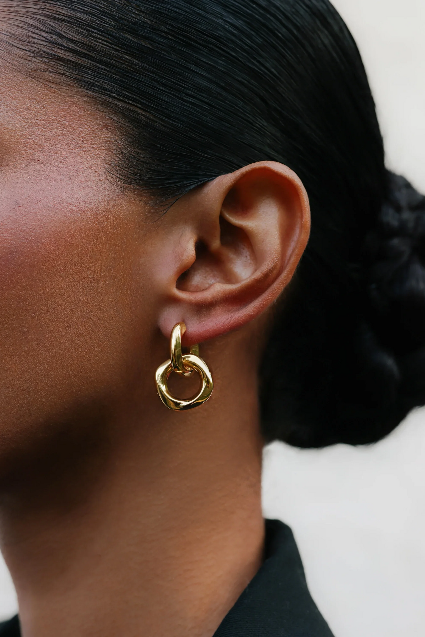 Squircle Two Way Hoops In Gold Vermeil