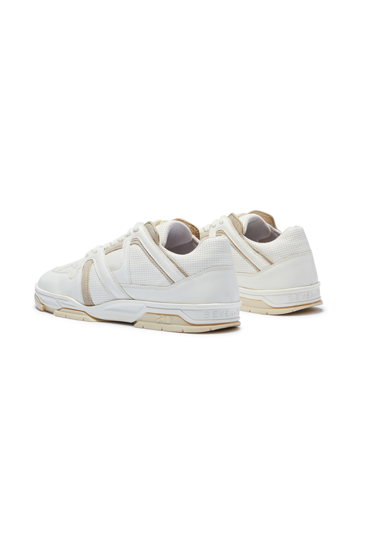 731 Latte Beige & White Low-Top Sneakers