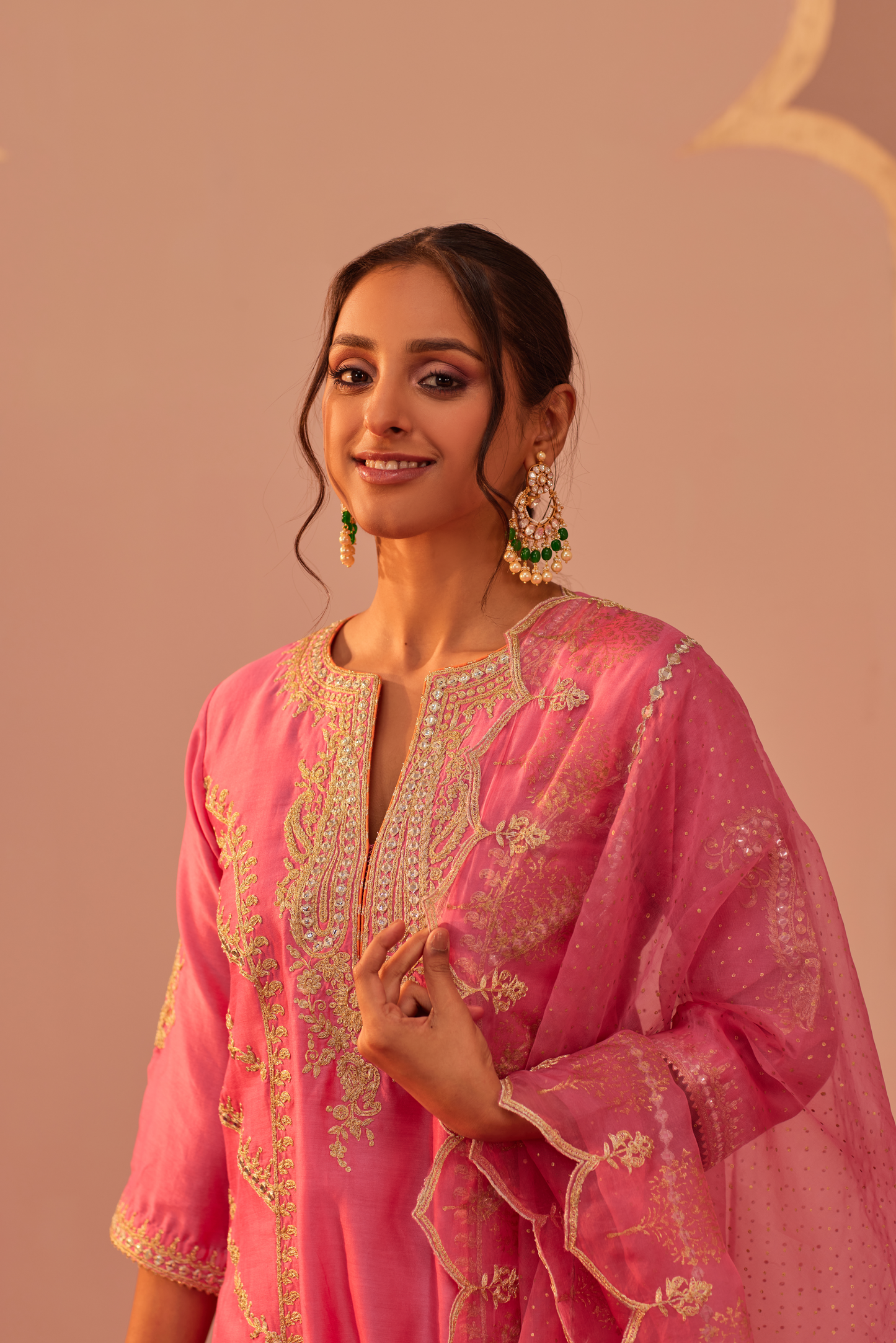 Rashida Kurta Salwar Set - Flamingo Pink