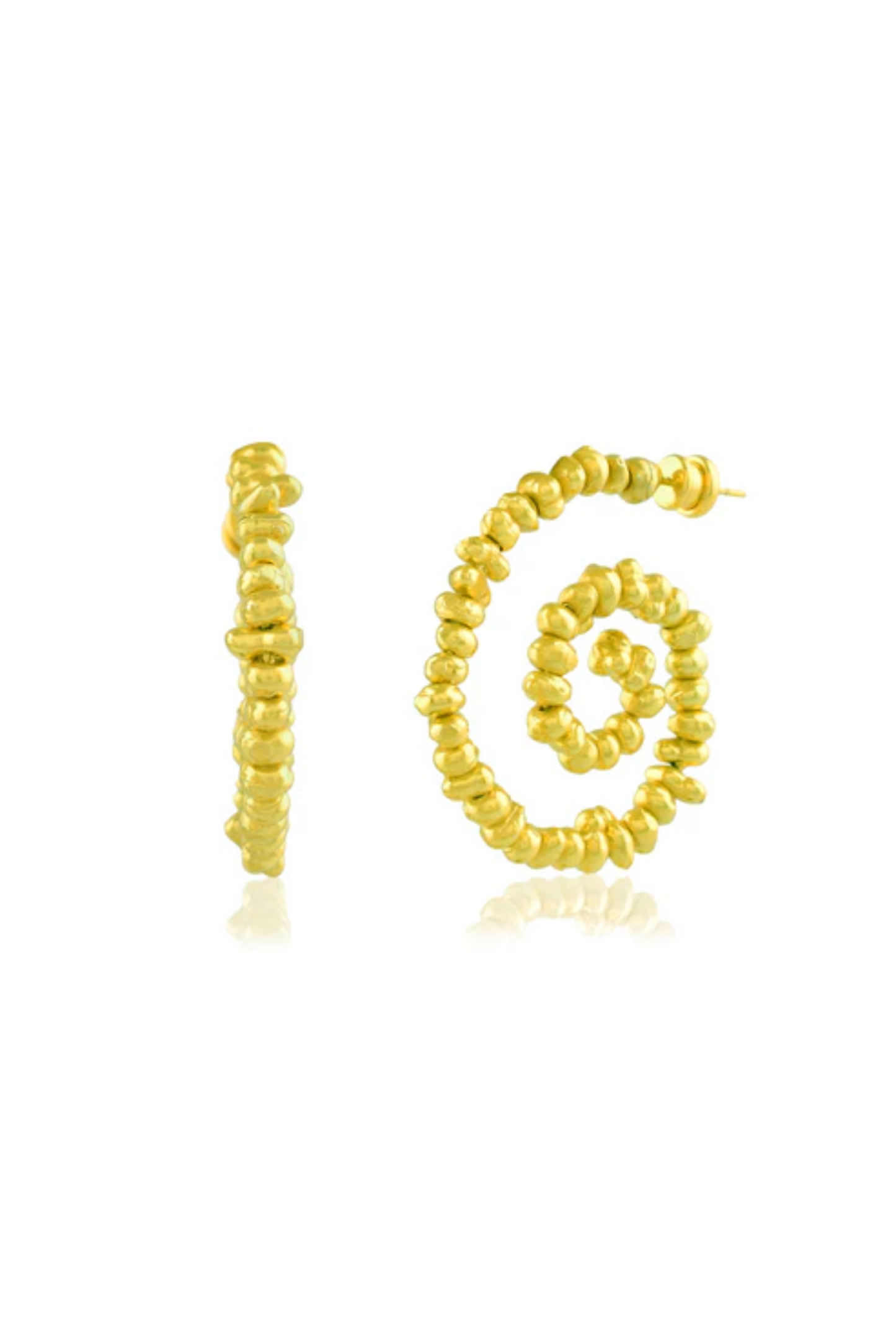 Molten Beaded Spiral Earrings
