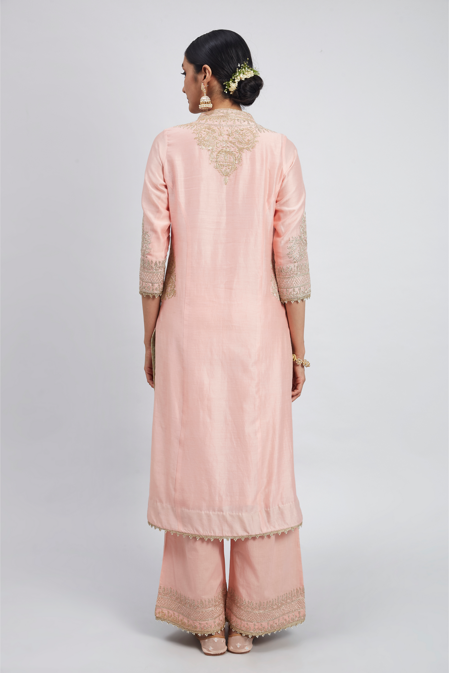 Aadah Princess Cut Long Kurta Set - Carnation Pink