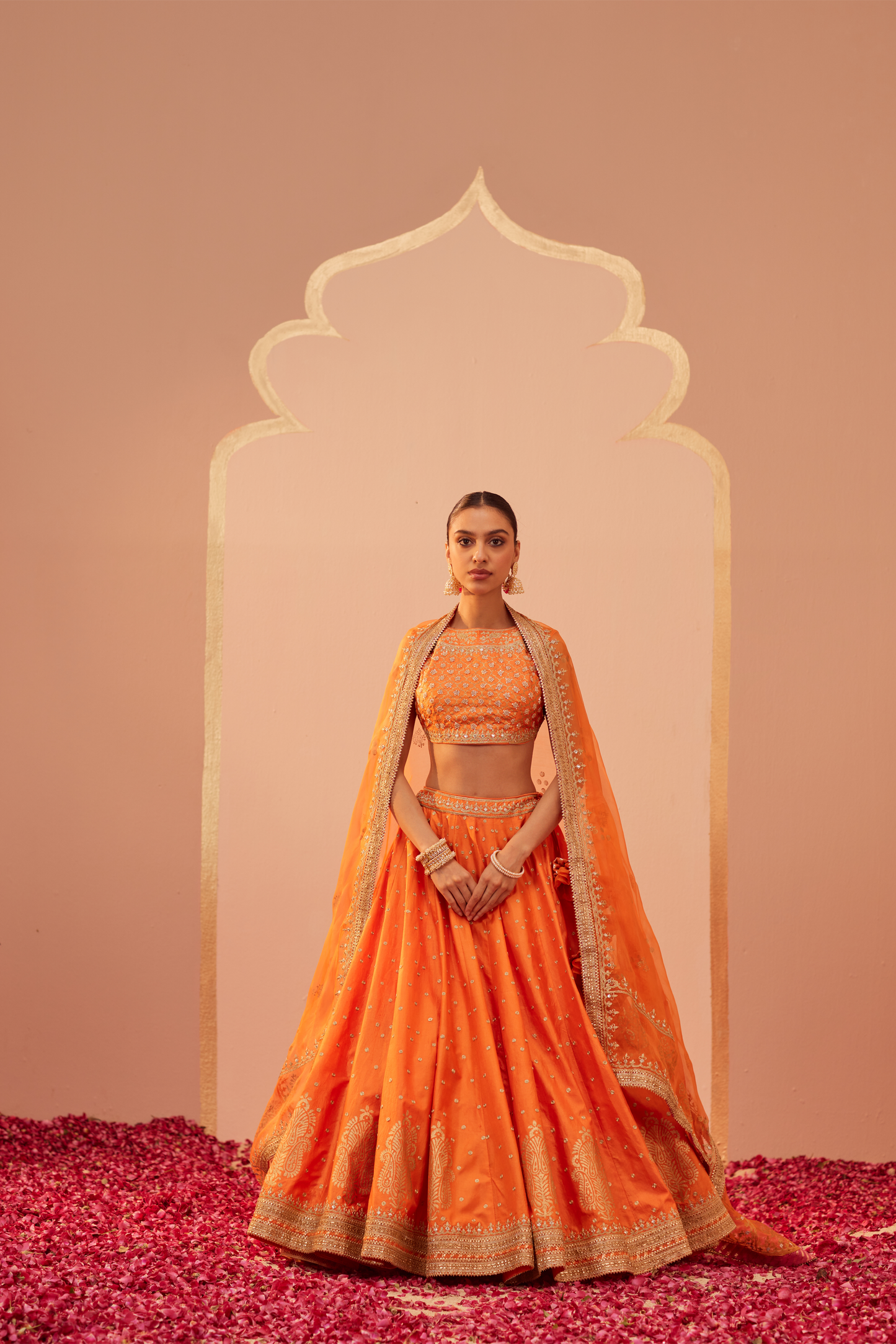 Tanisha - Tangerine Orange Lehenga Set