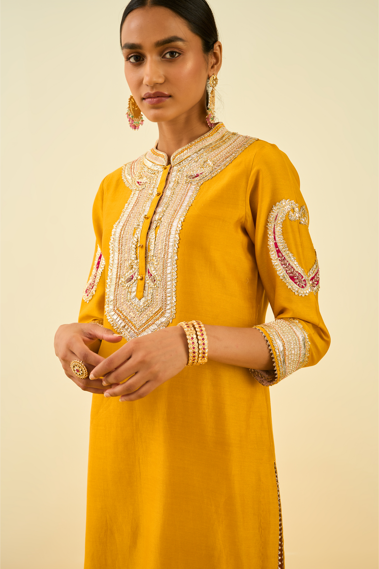 Aliyah Kurta With Palazzo - Glaze Mustard