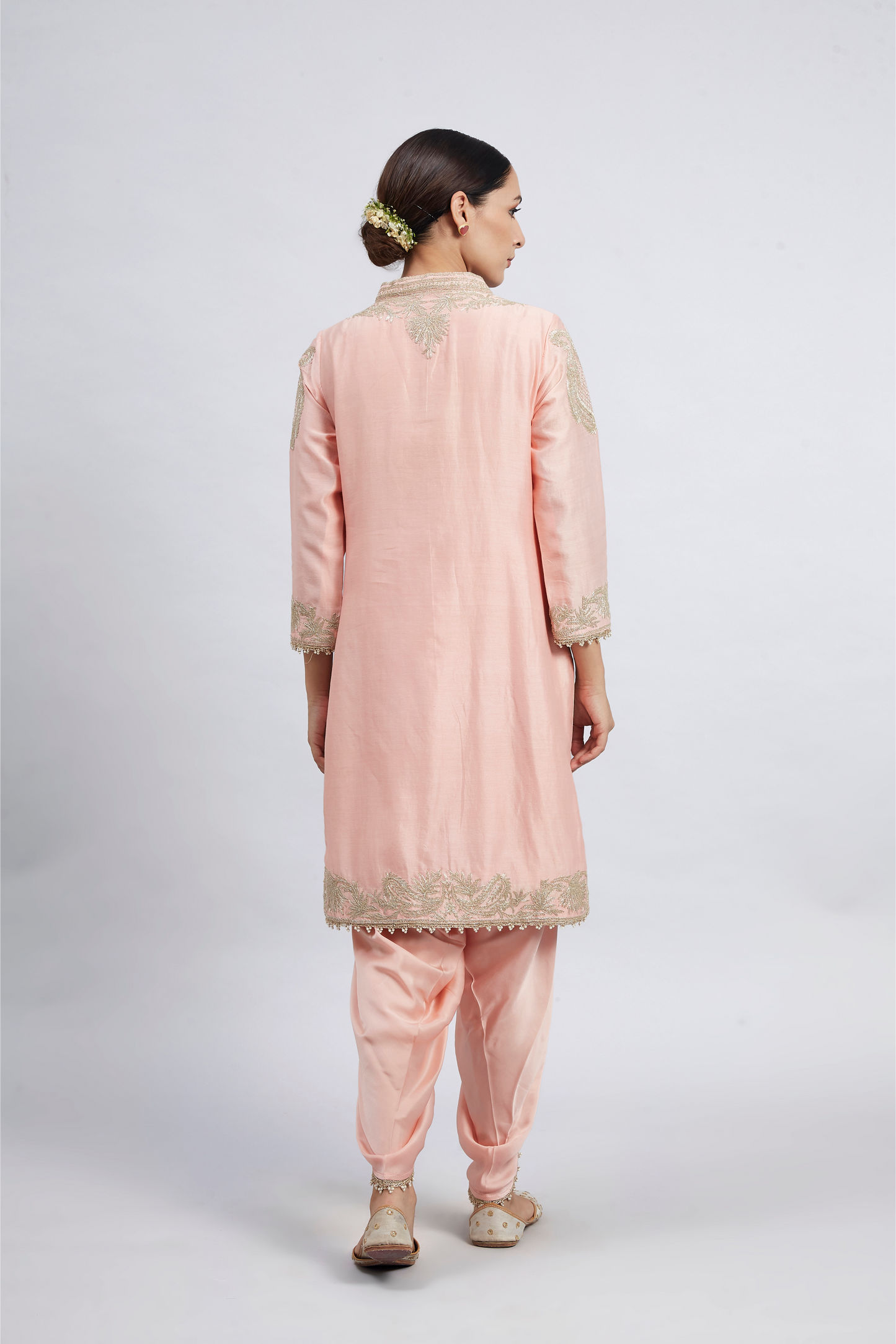 Aabish Embroidered Kurta Set - Carnation Pink