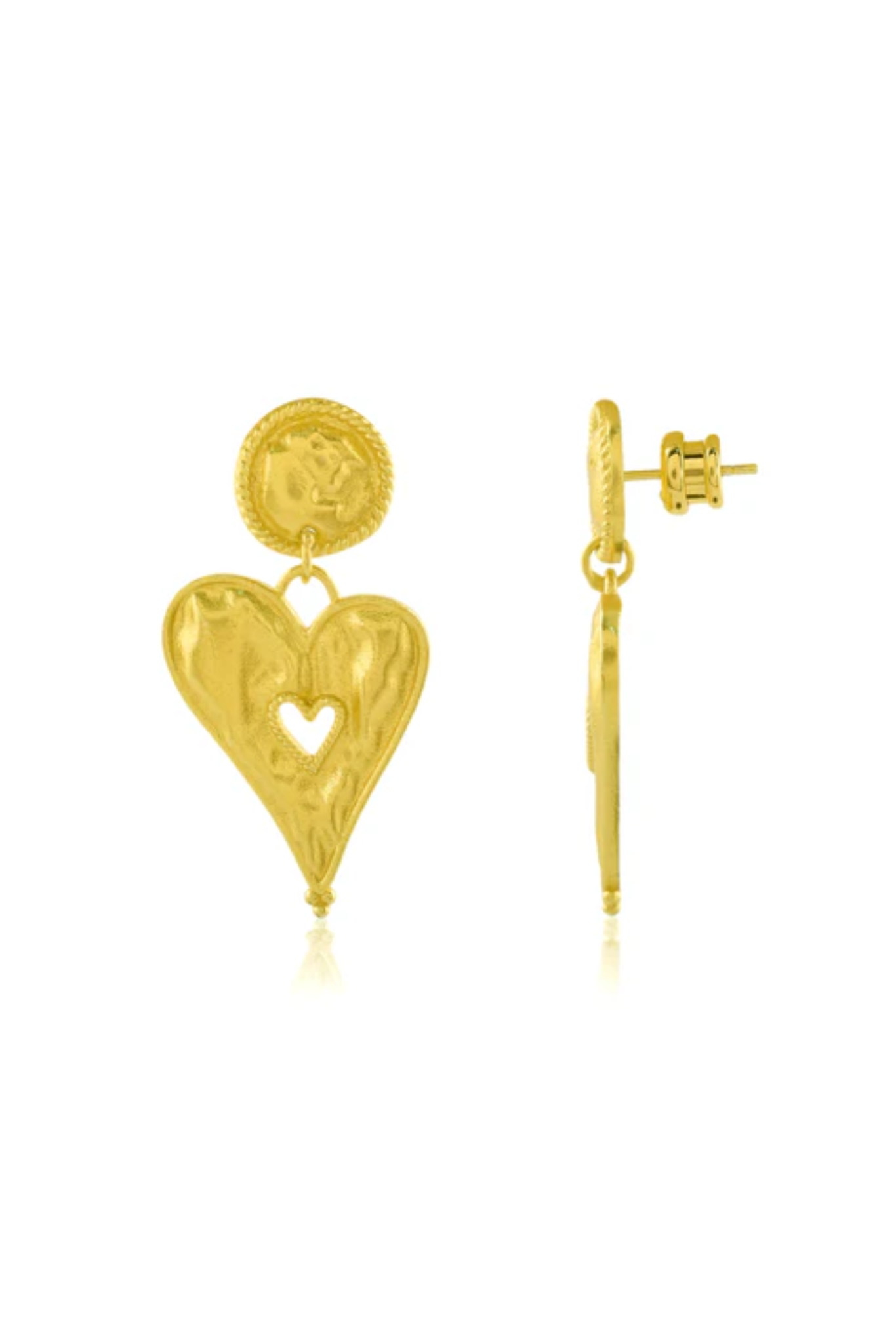 Textured Heart Earrings