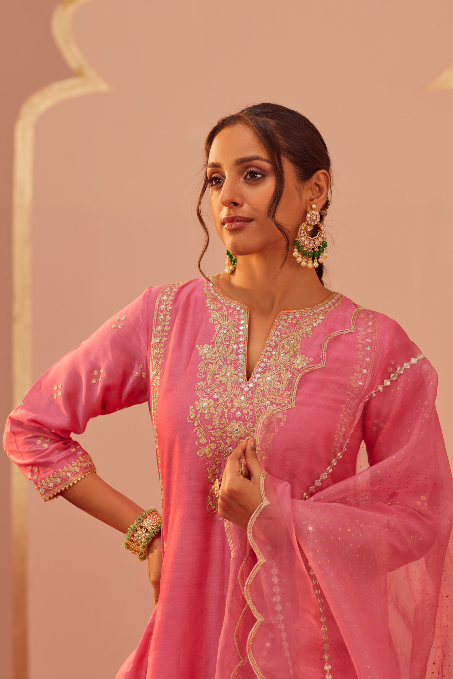 Aaima Kurta Salwar Set - Flamingo Pink