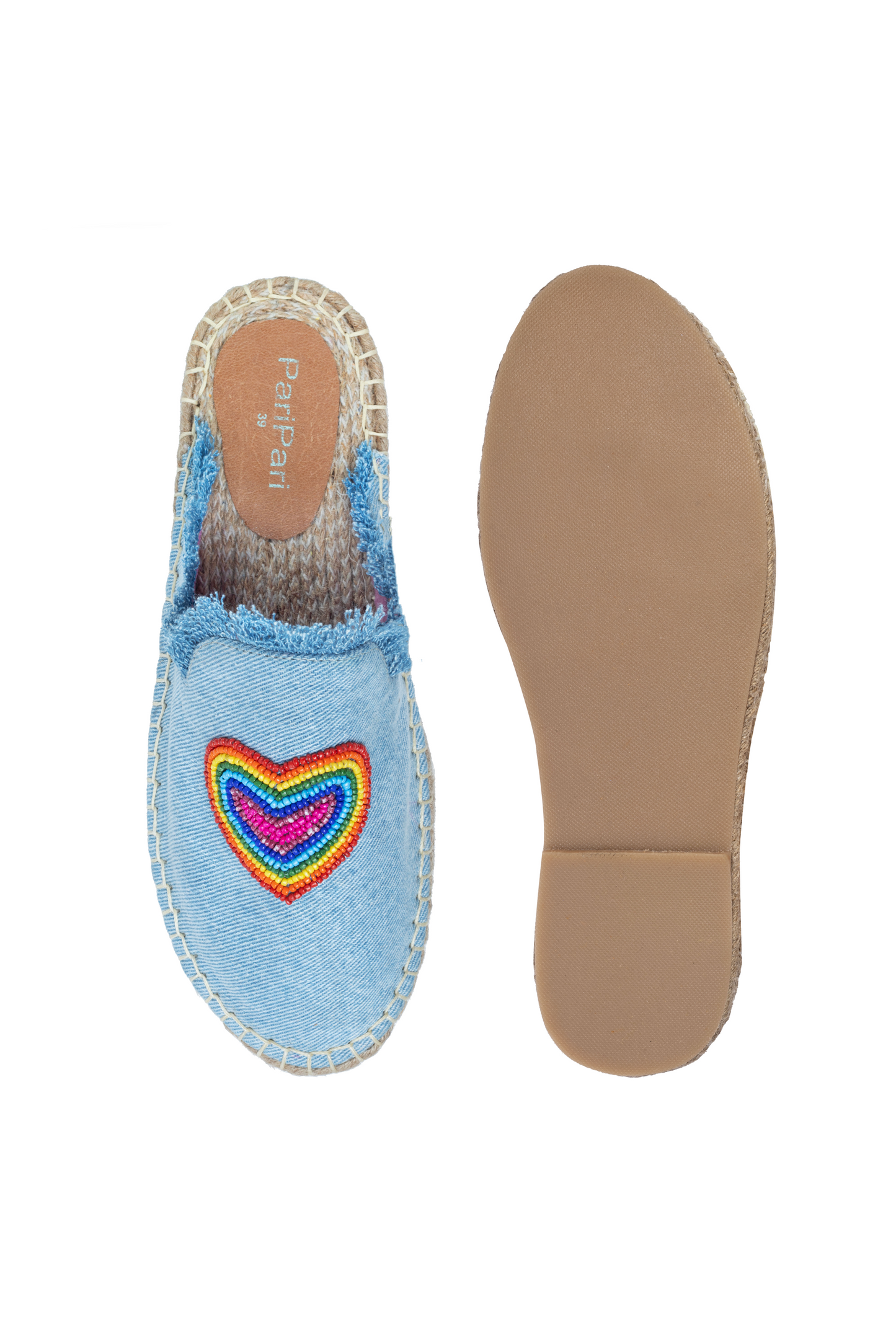 Heartbeat Espadrilles Light Denim Platform