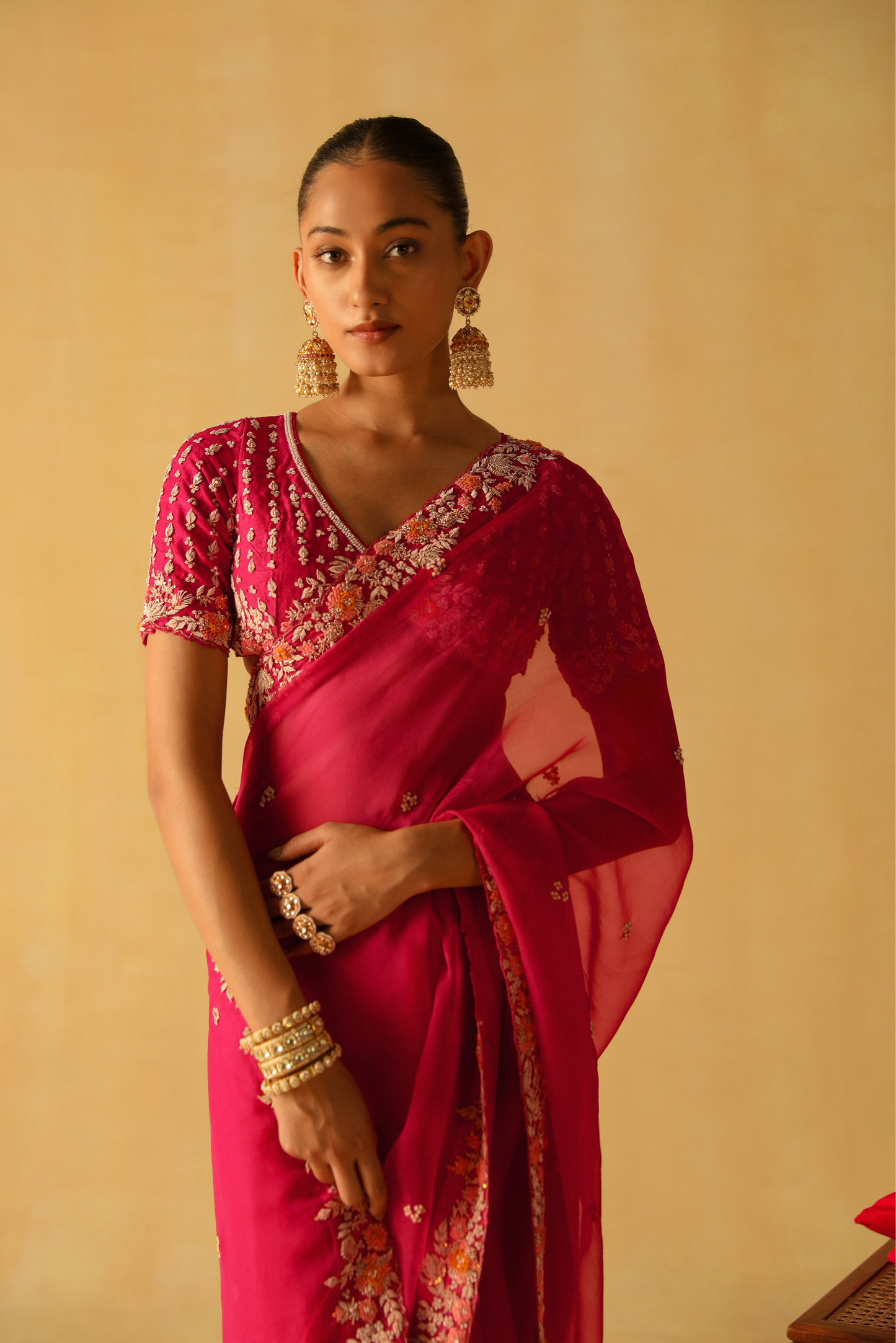 Afsa - Hotpink Saree Set