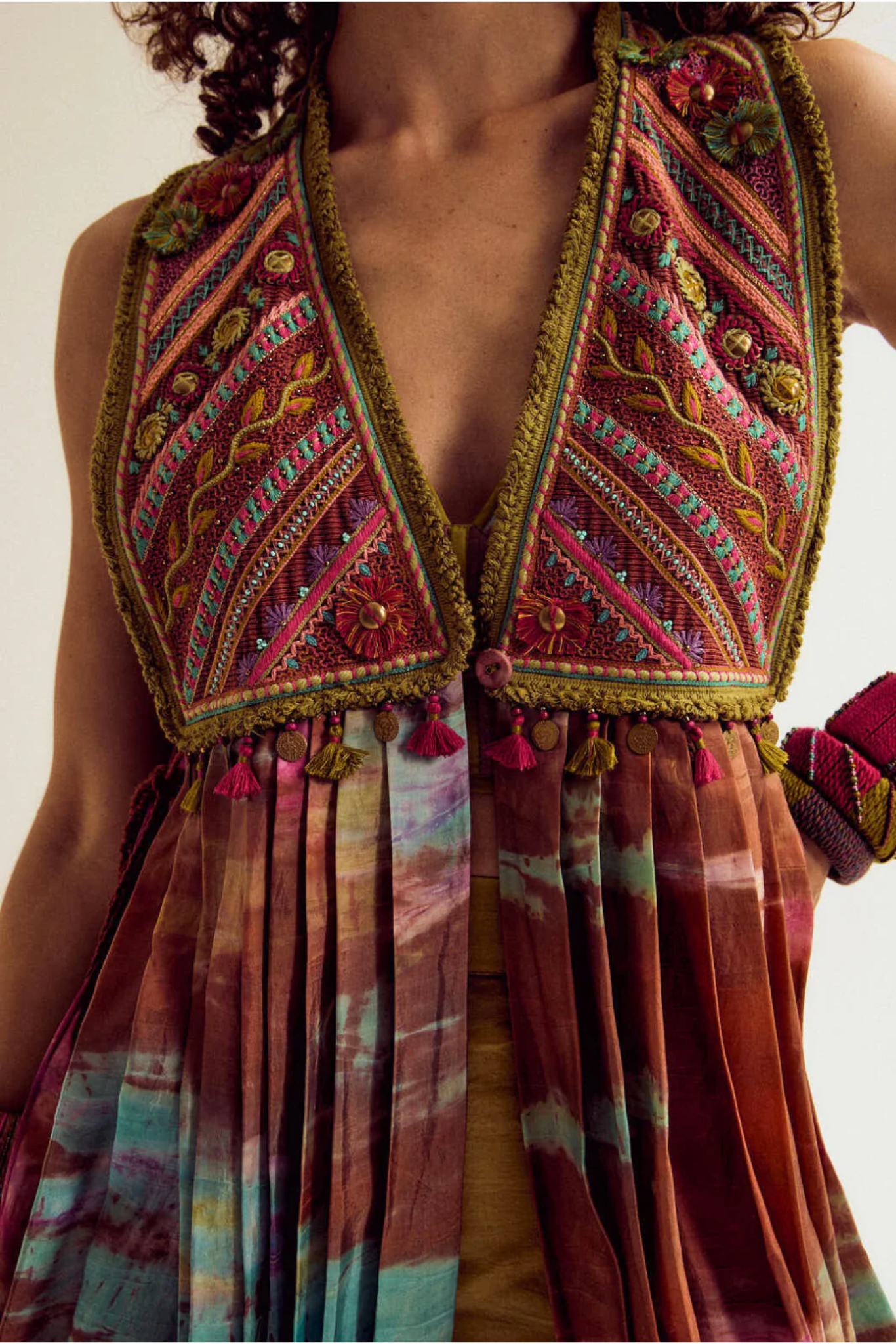 Ira Tie Dye Jacket Cape Set