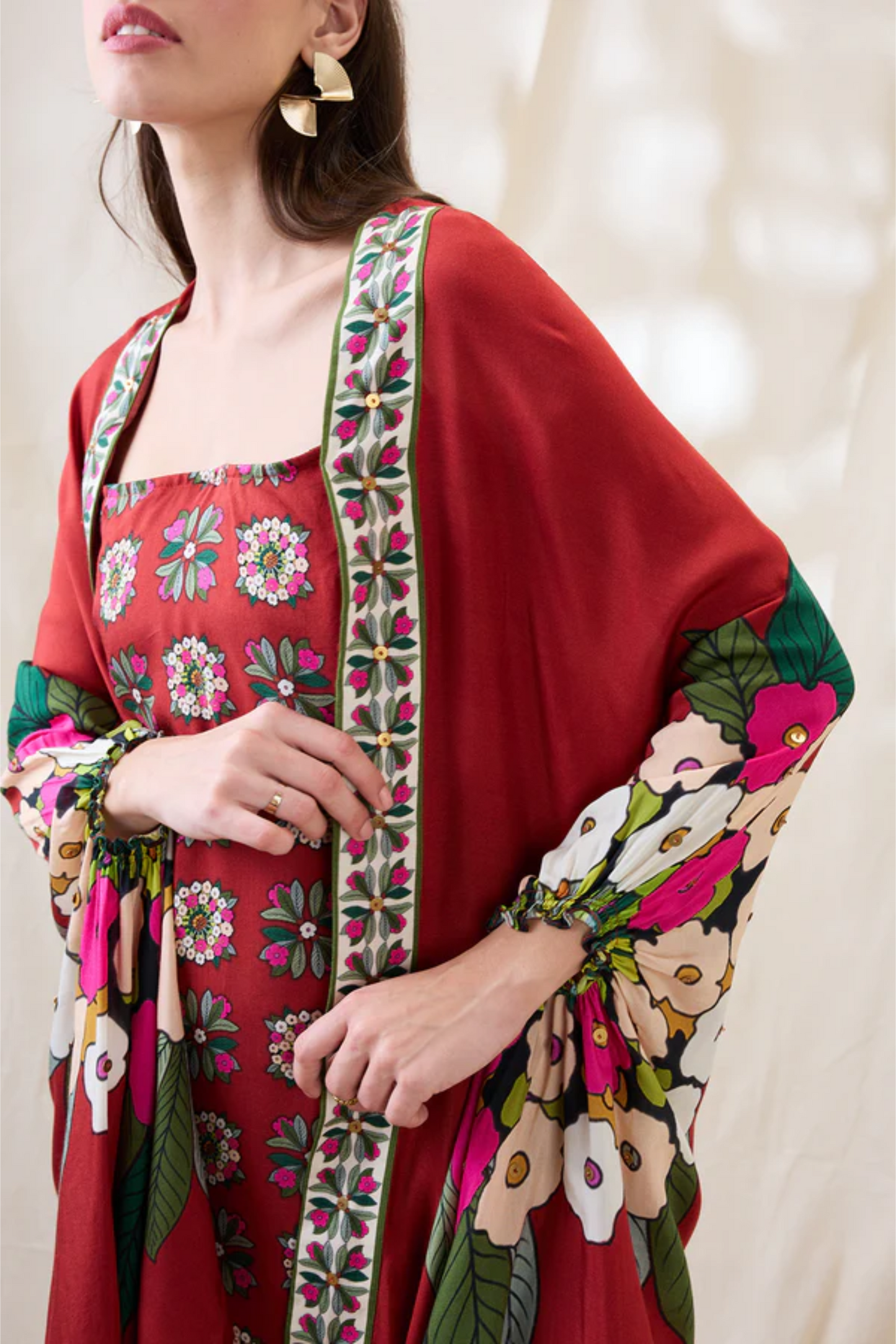 Gulzaar Printed Dress with Jacket
