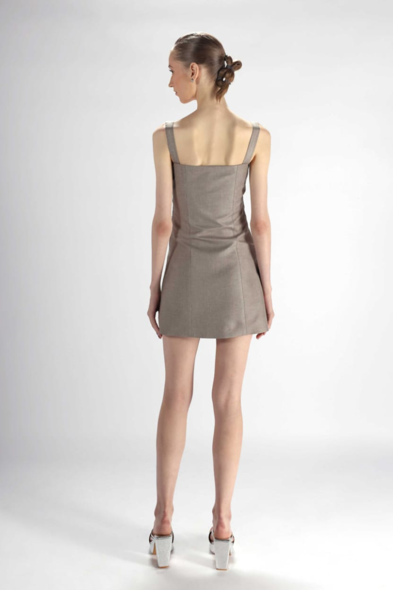 Grey Embroidered Dress