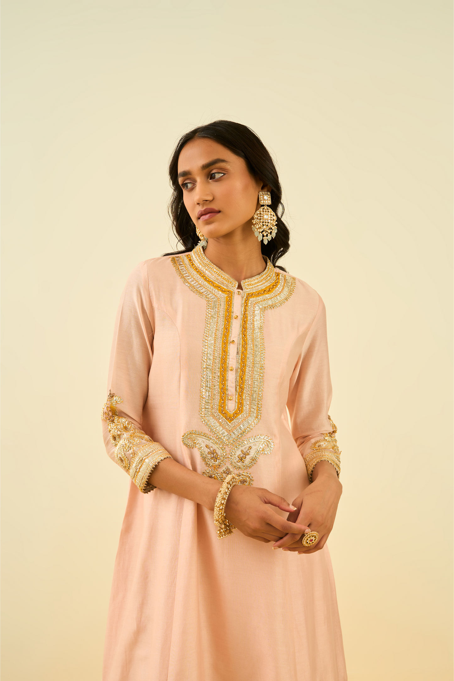 Sadirah Kurta with Salwar and Dupatta - Rosepink