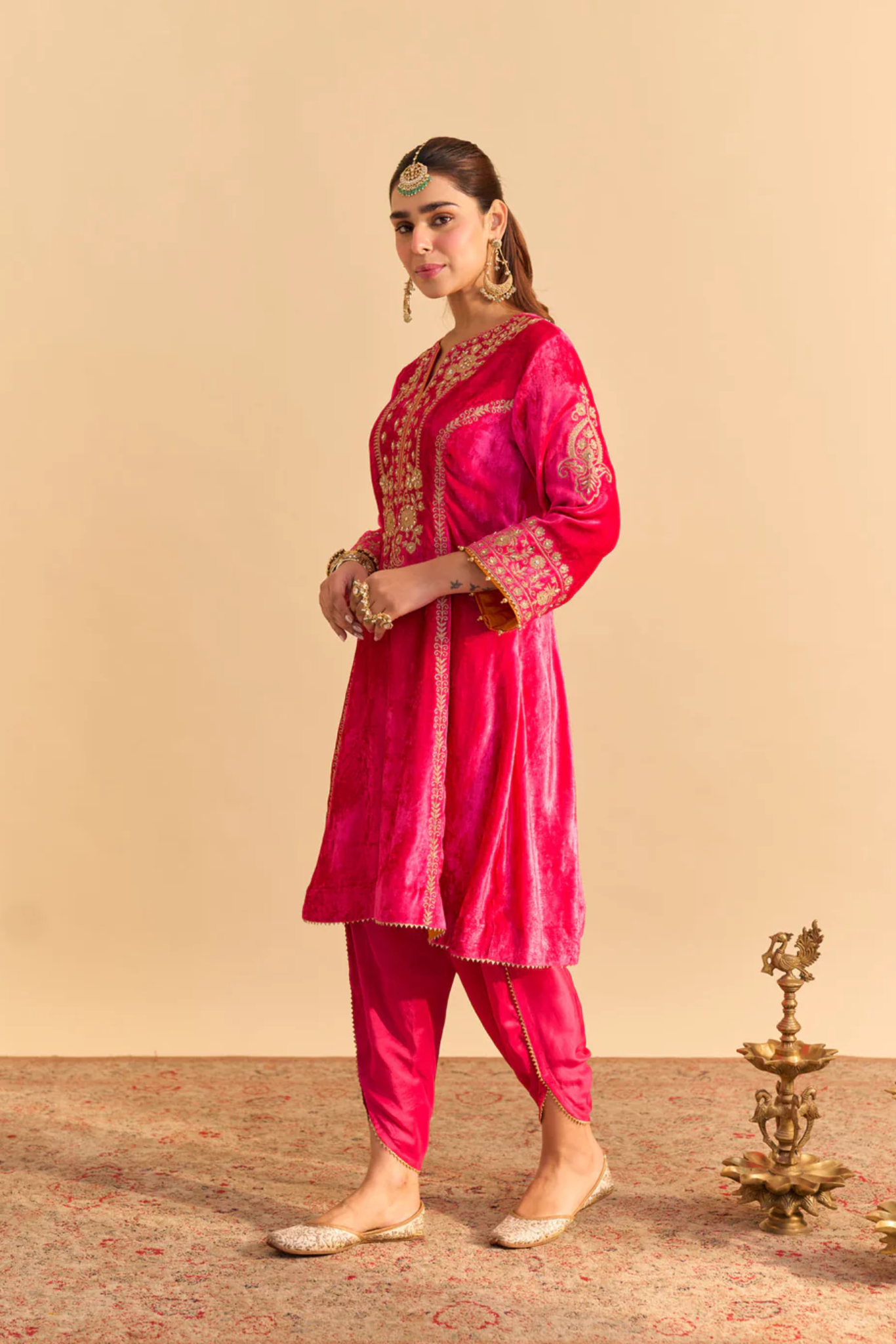 Ziara - Hotpink Kurta with Dhoti