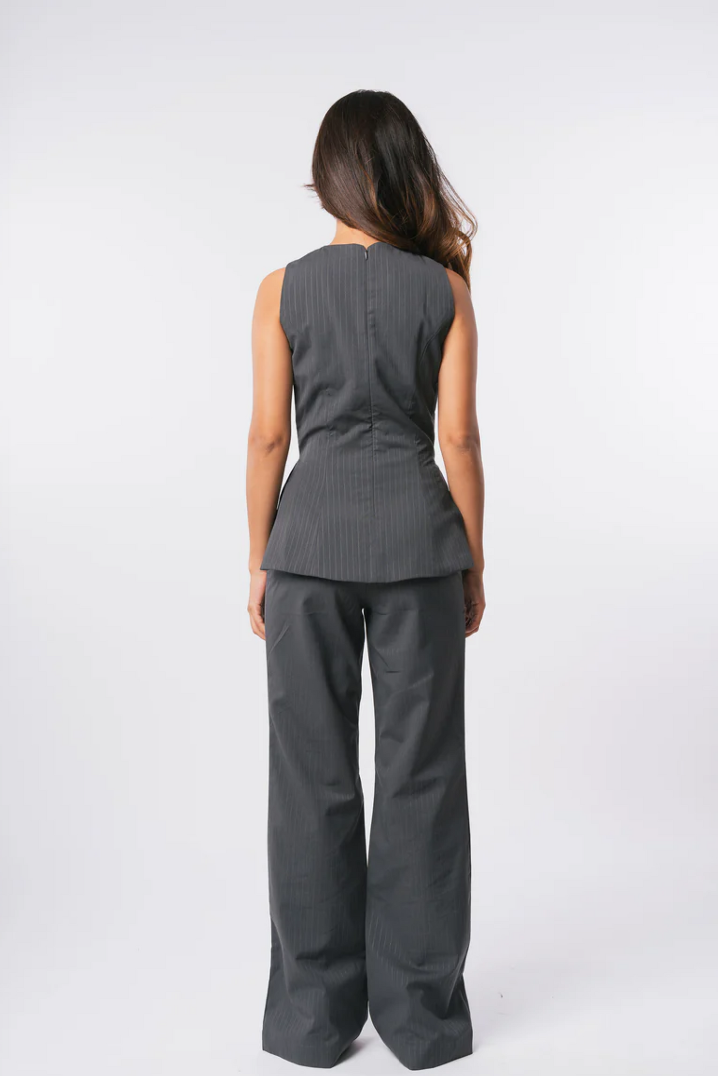 Pinstripe Top - Grey