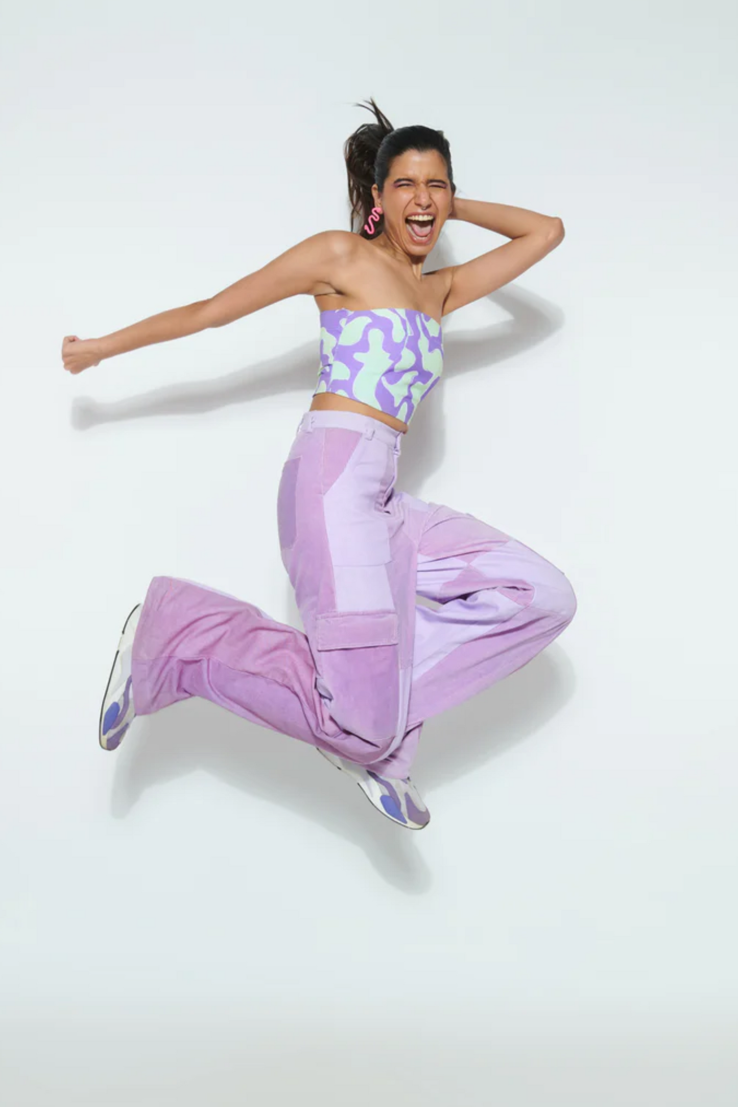 PURPLE SLIME CROP TOP AND GUMMY BEAR PANTS CO-ORD SET