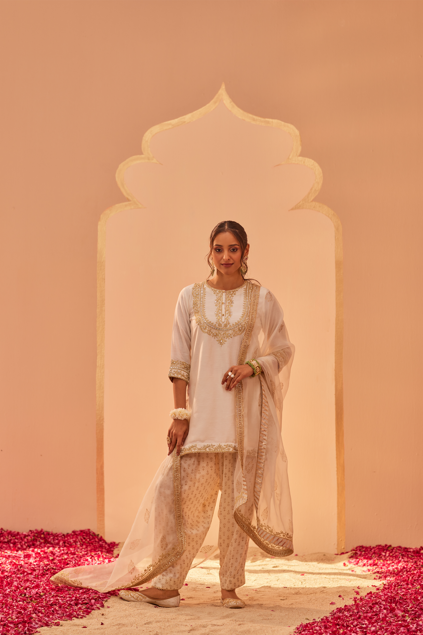 Nafisah Kurta Salwar Set - Daisy Ivory