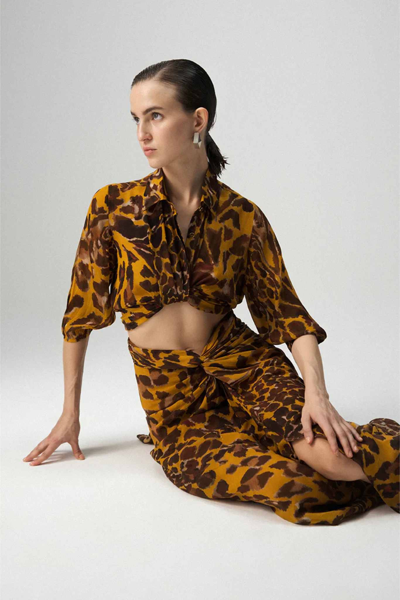 CHITARA TIE UP TOP AND KNOTTED SKIRT SET