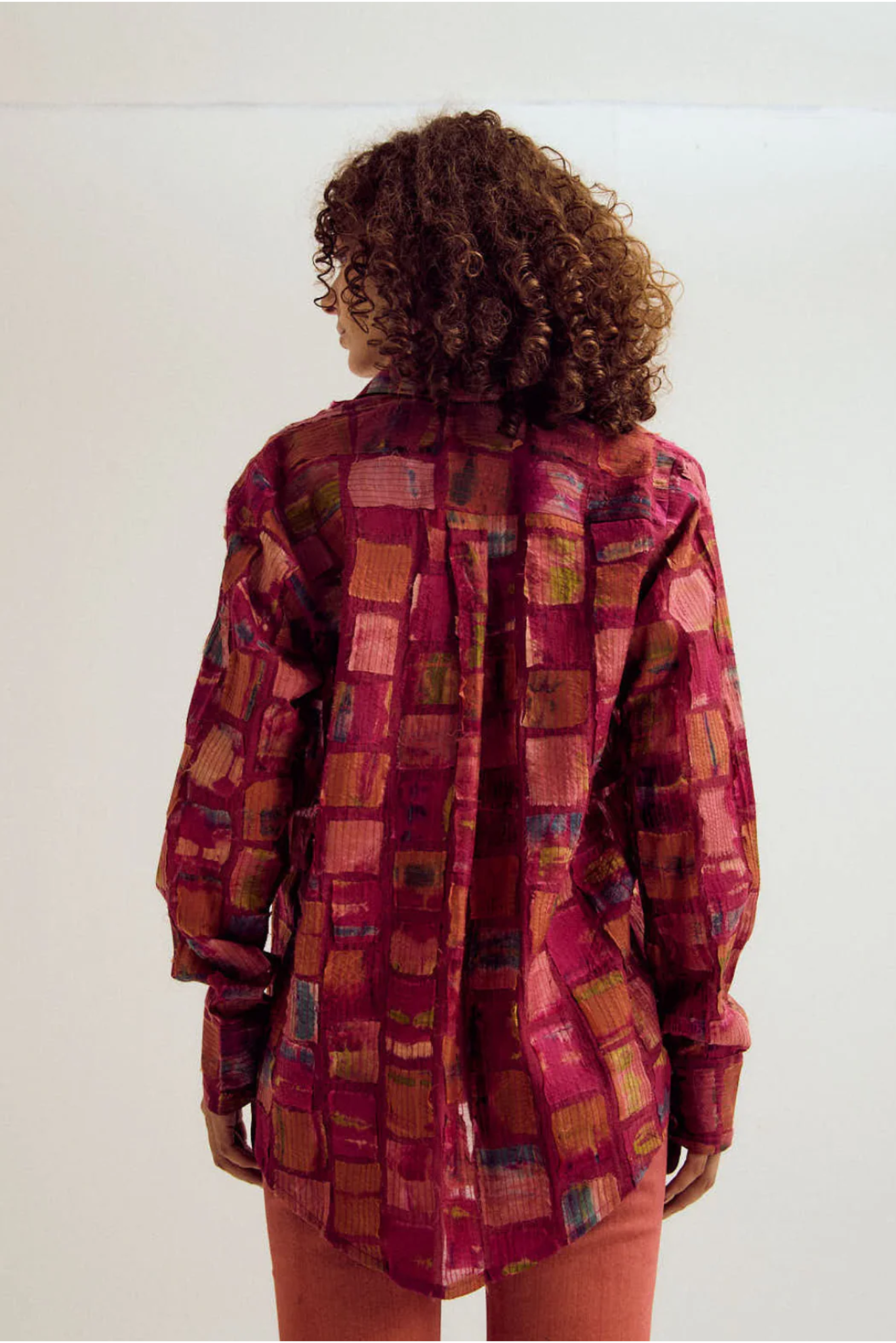 Cosmos Patchwork Shirt- Fuchsia