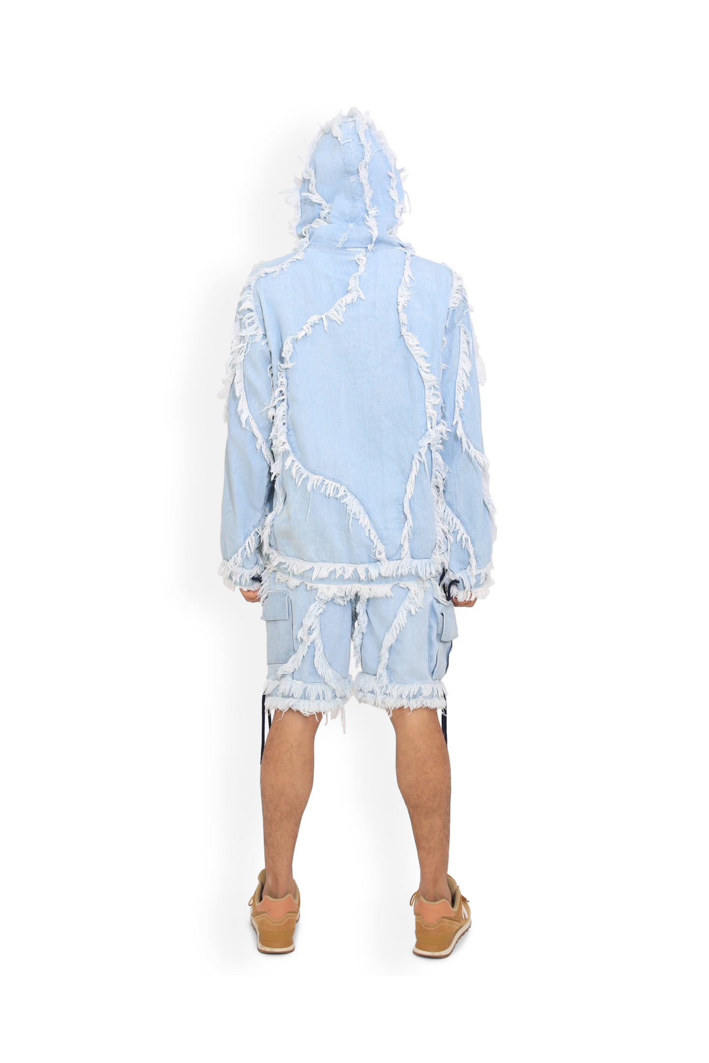 Ice Blue Distressed Hoodie