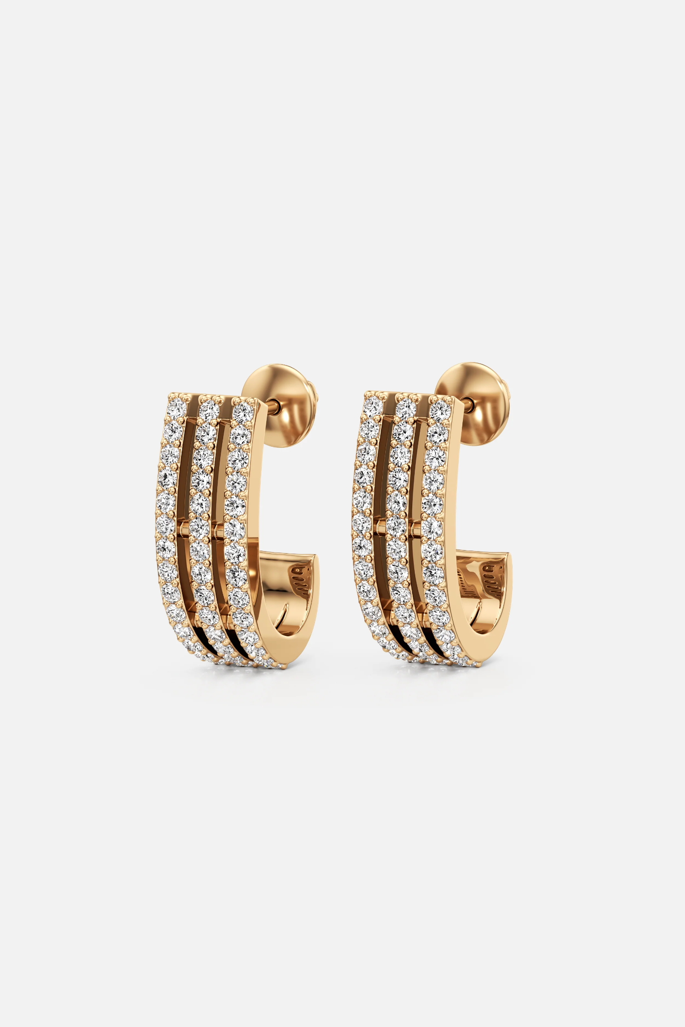 3 Line Pave Earrings