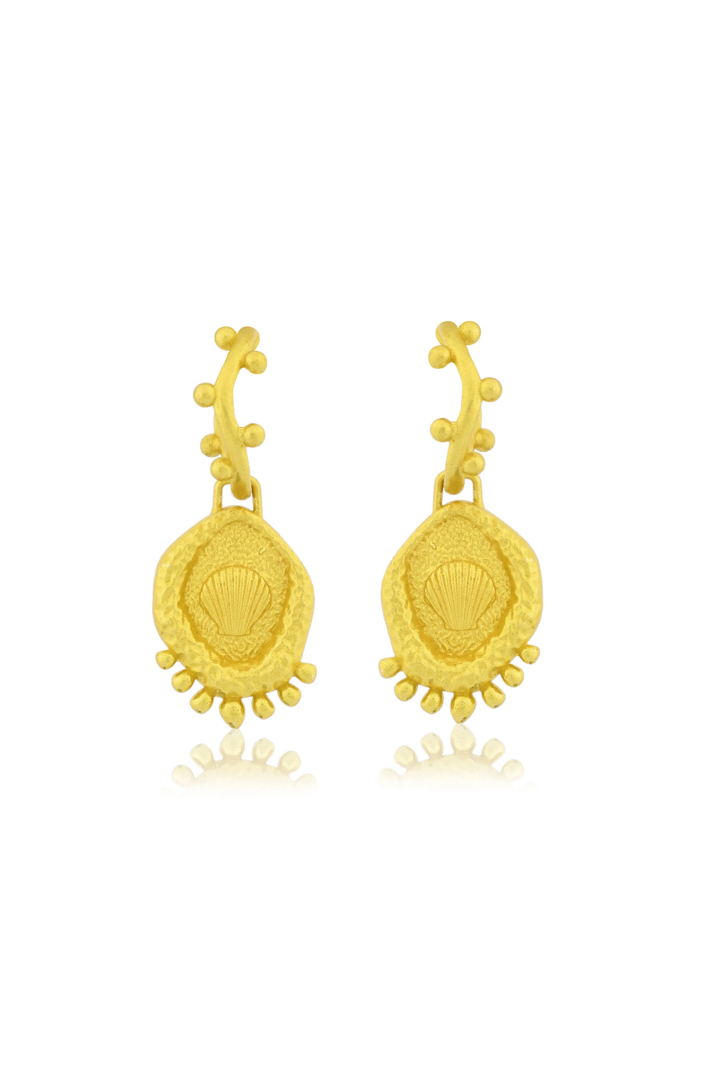 Textured Wavy Shell Hoops
