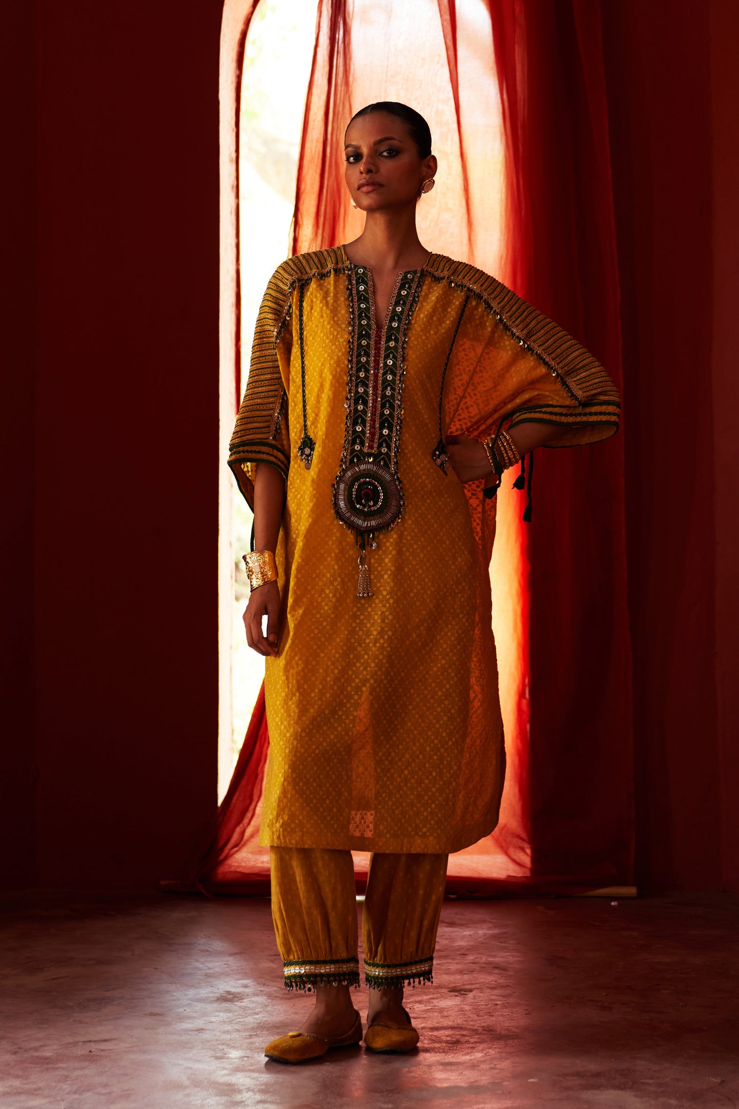 Amber Long Kaftan Kurta with Pants