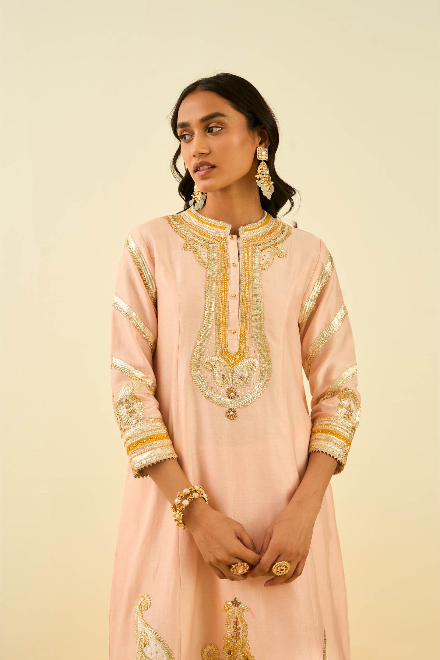 Sadiyah Kurta with Salwar and Dupatta - Rose Pink