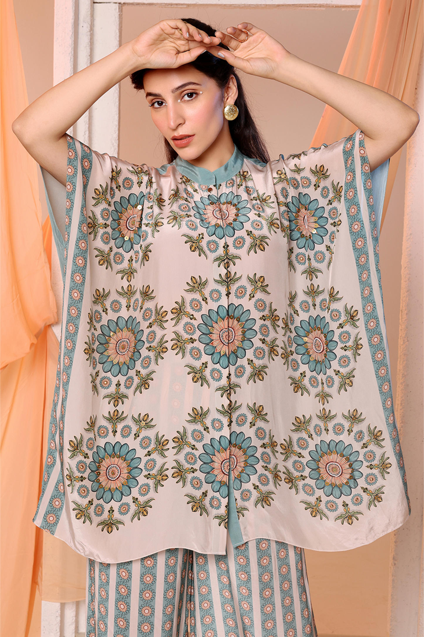 Eraya embellished kaftan shirt set