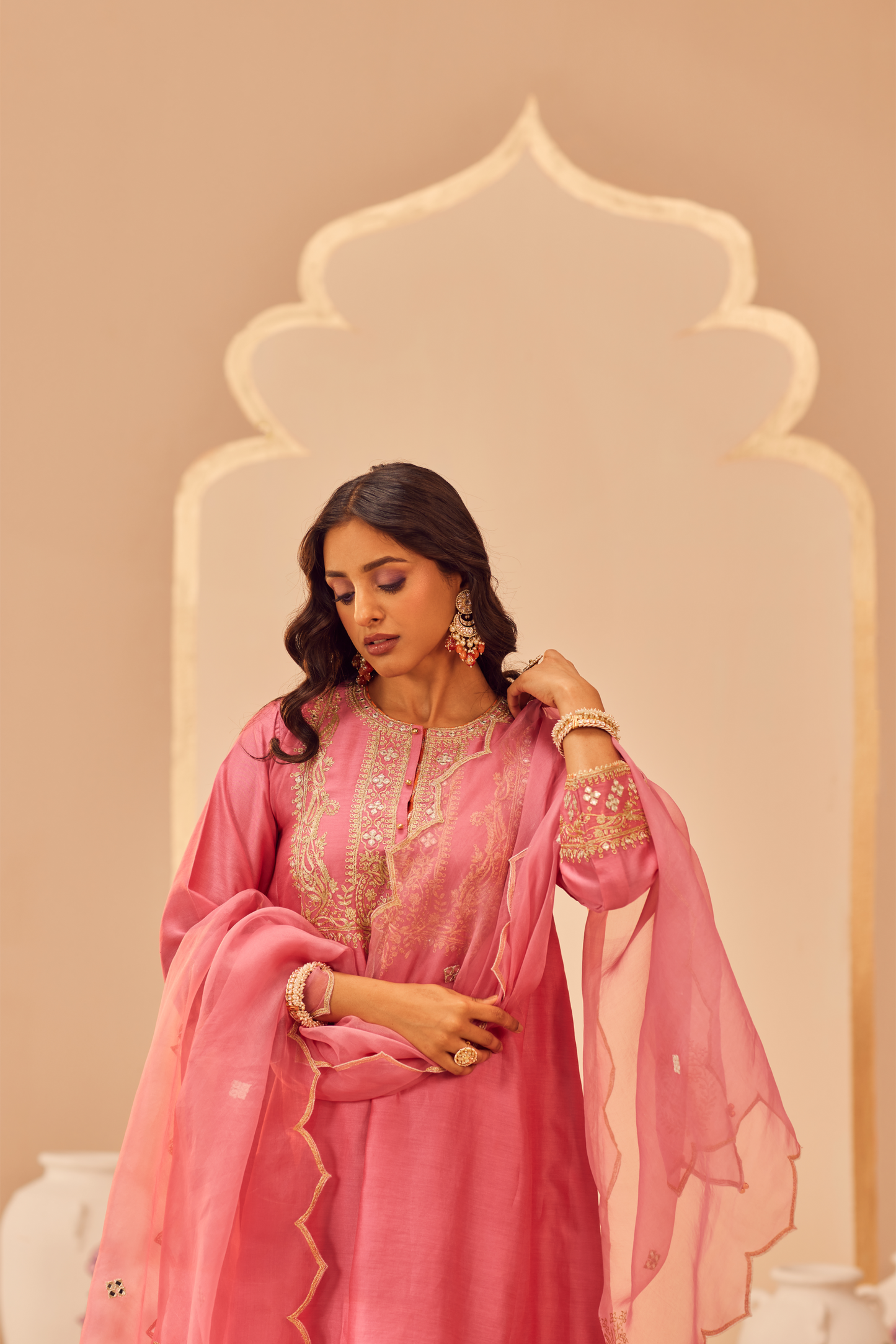 Aymra Kurta Set - Flamingo Pink