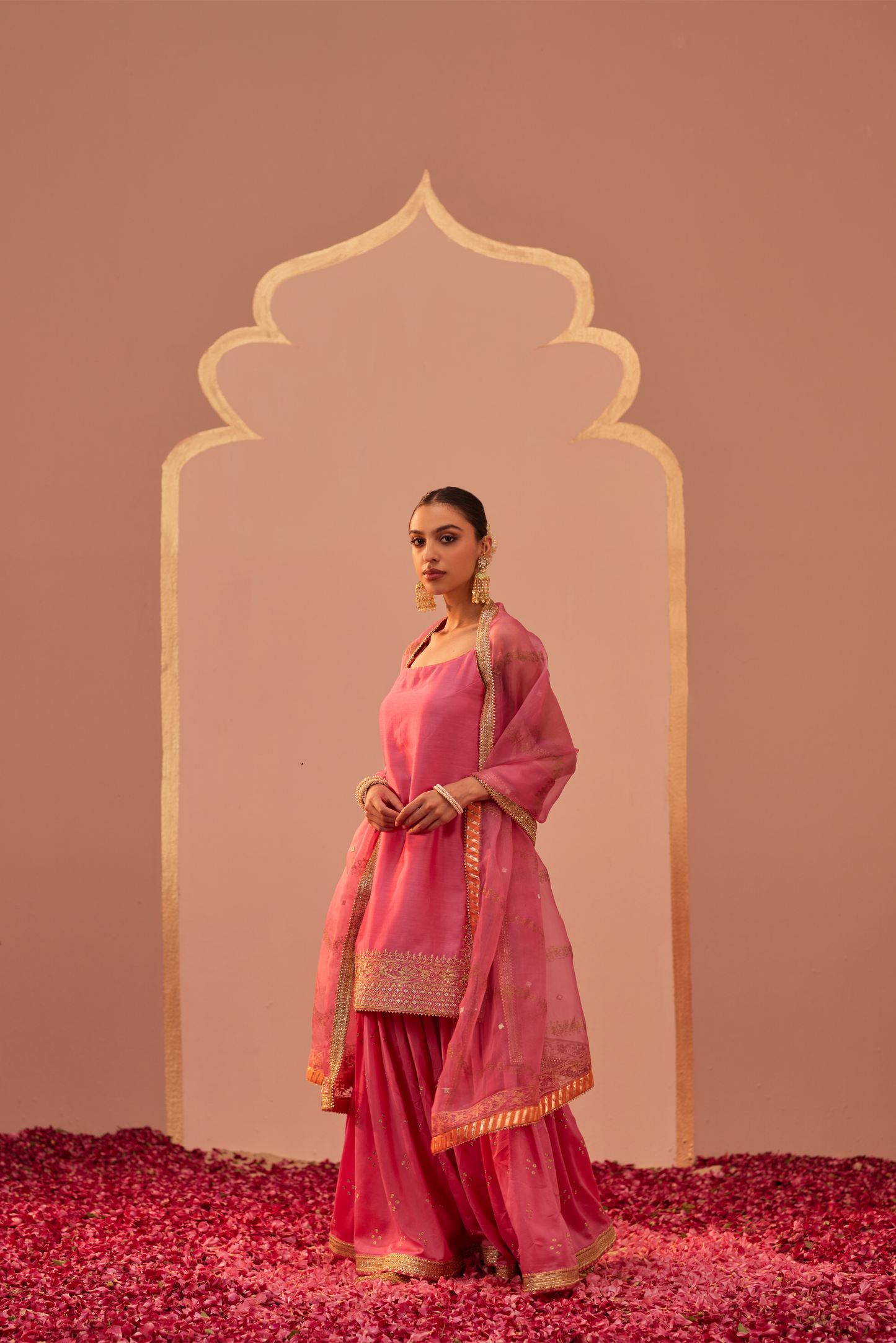 Yasmin Kurta Garara Set - Flamingo Pink